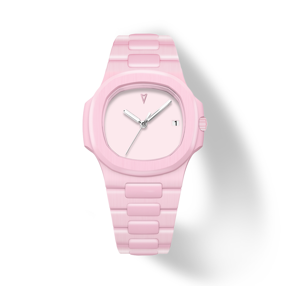 Bright Pink Silicone Strap Watch with White Dial Miami Beach Gk1002, Crown Logo Freestyle Watches Shark Classic Leash Bimini Palms Unisex  main image 2