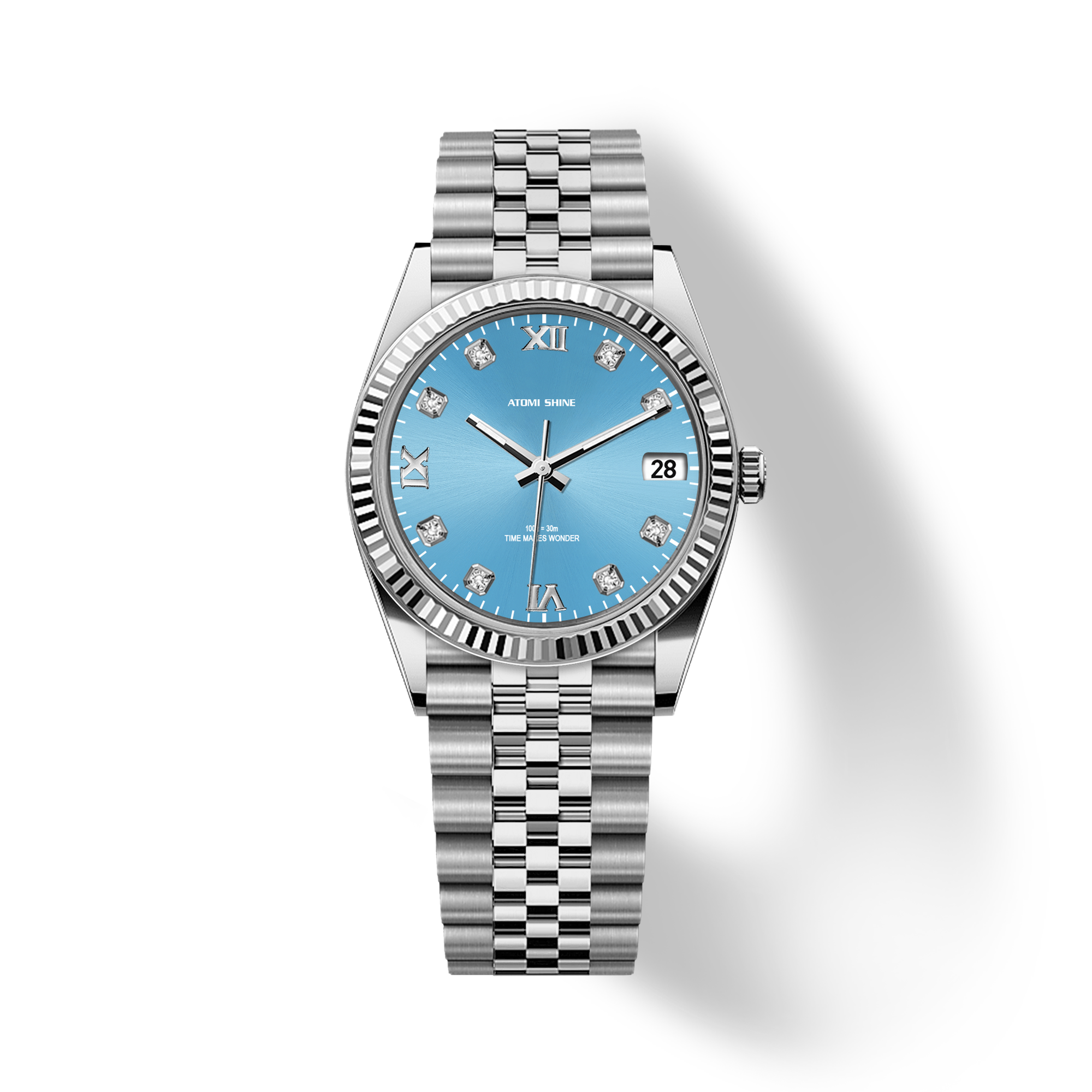 Reloj clásico diario con diamantes