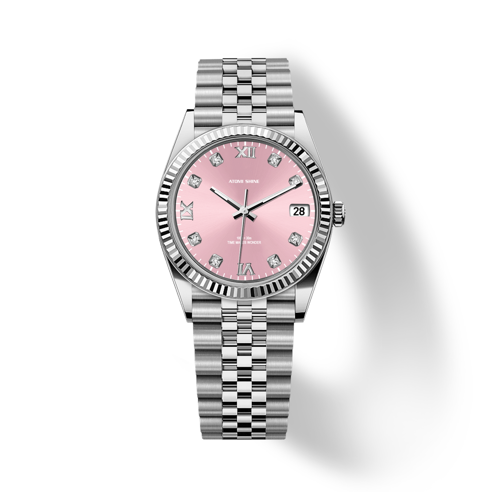 Reloj clásico diario con diamantes