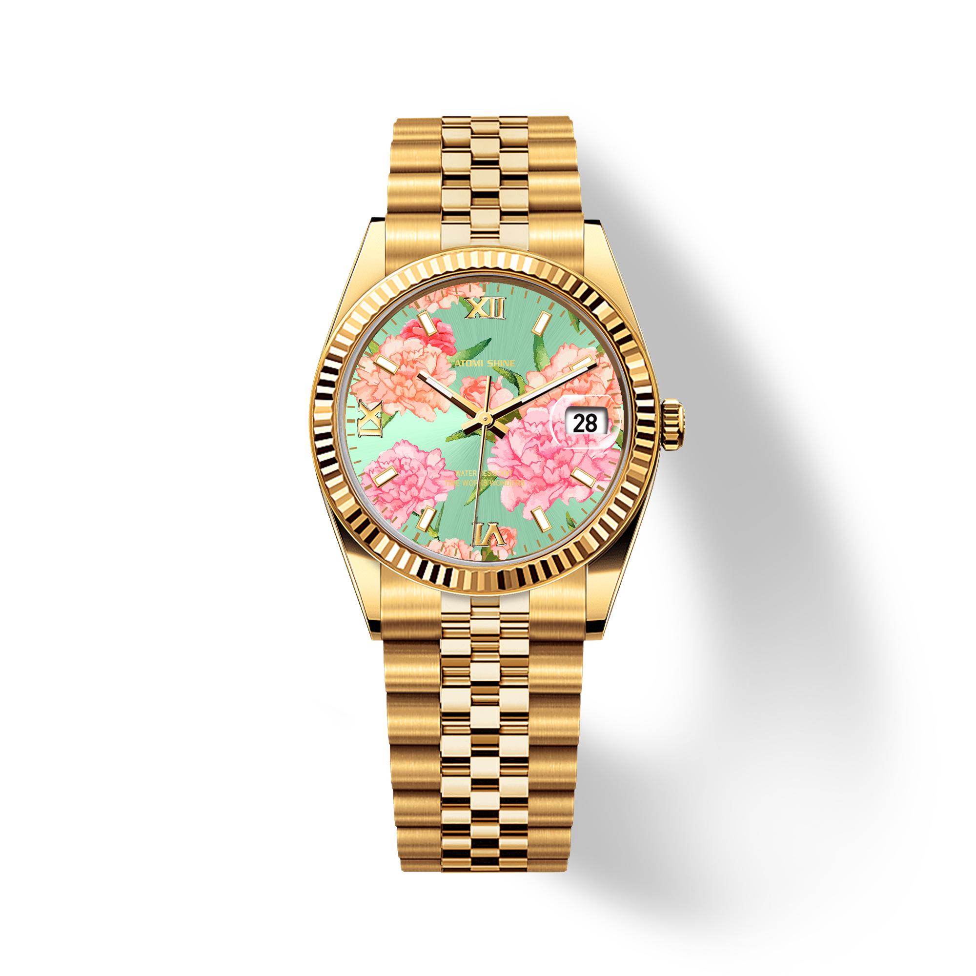 Eondate Classic Watch 36mm,Carnation Gold