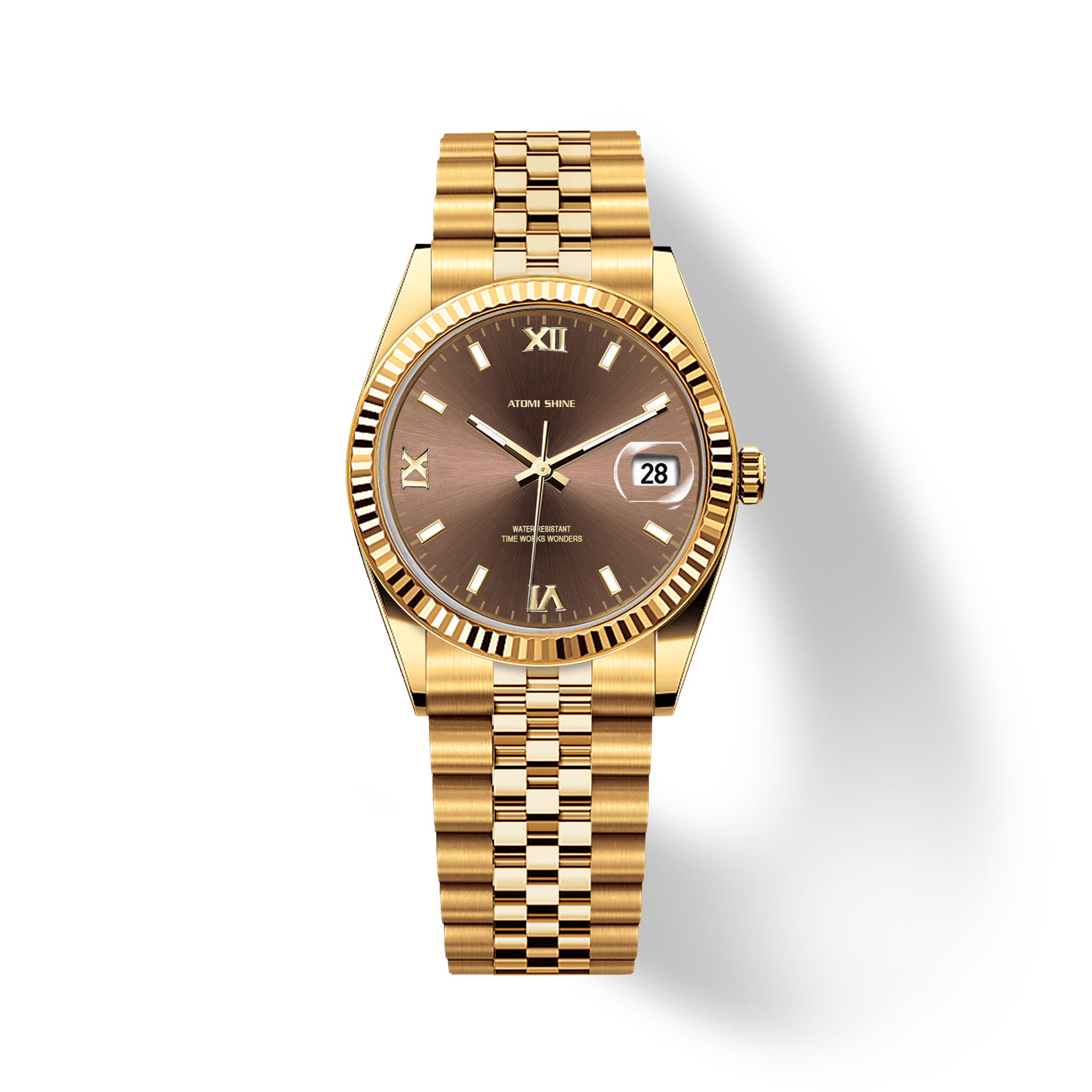 Eondate Classic Watch 36mm, Amber Elegance