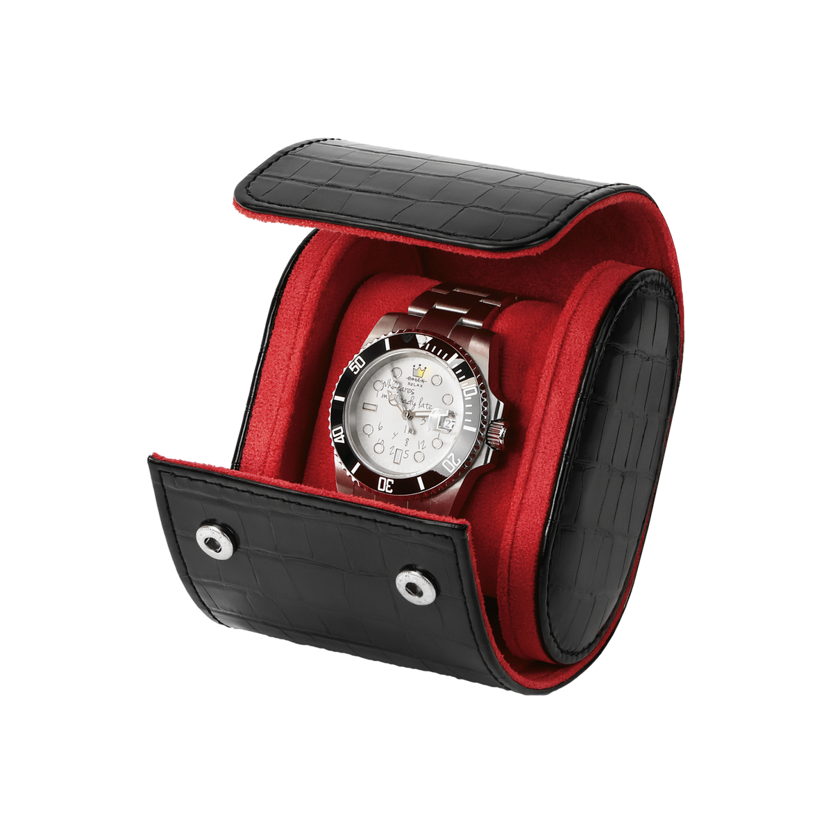 RED BLACK WATCH TRAVEL CASE