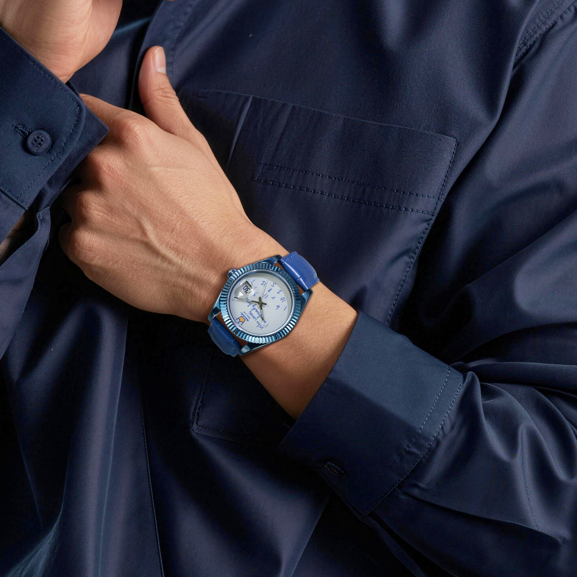 EONDATE MAXI Klassische Lederuhr