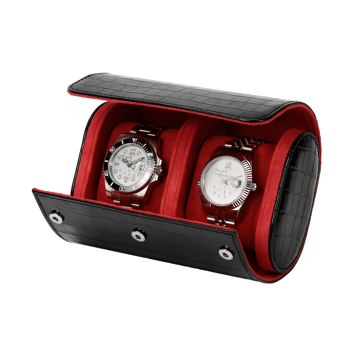 ÉTUI DE VOYAGE ROUGE ET NOIR POUR MONTRE