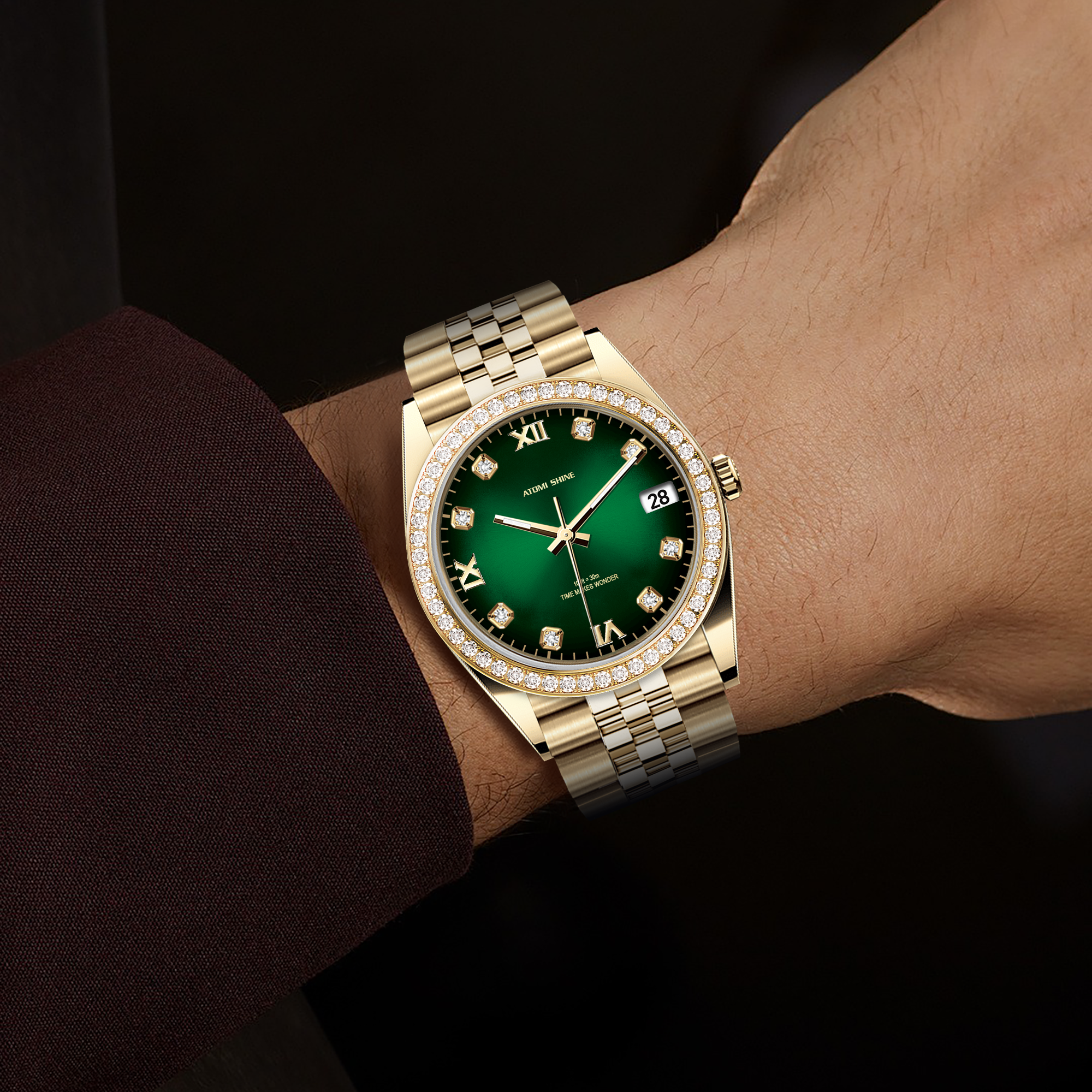 Reloj diario con diamantes