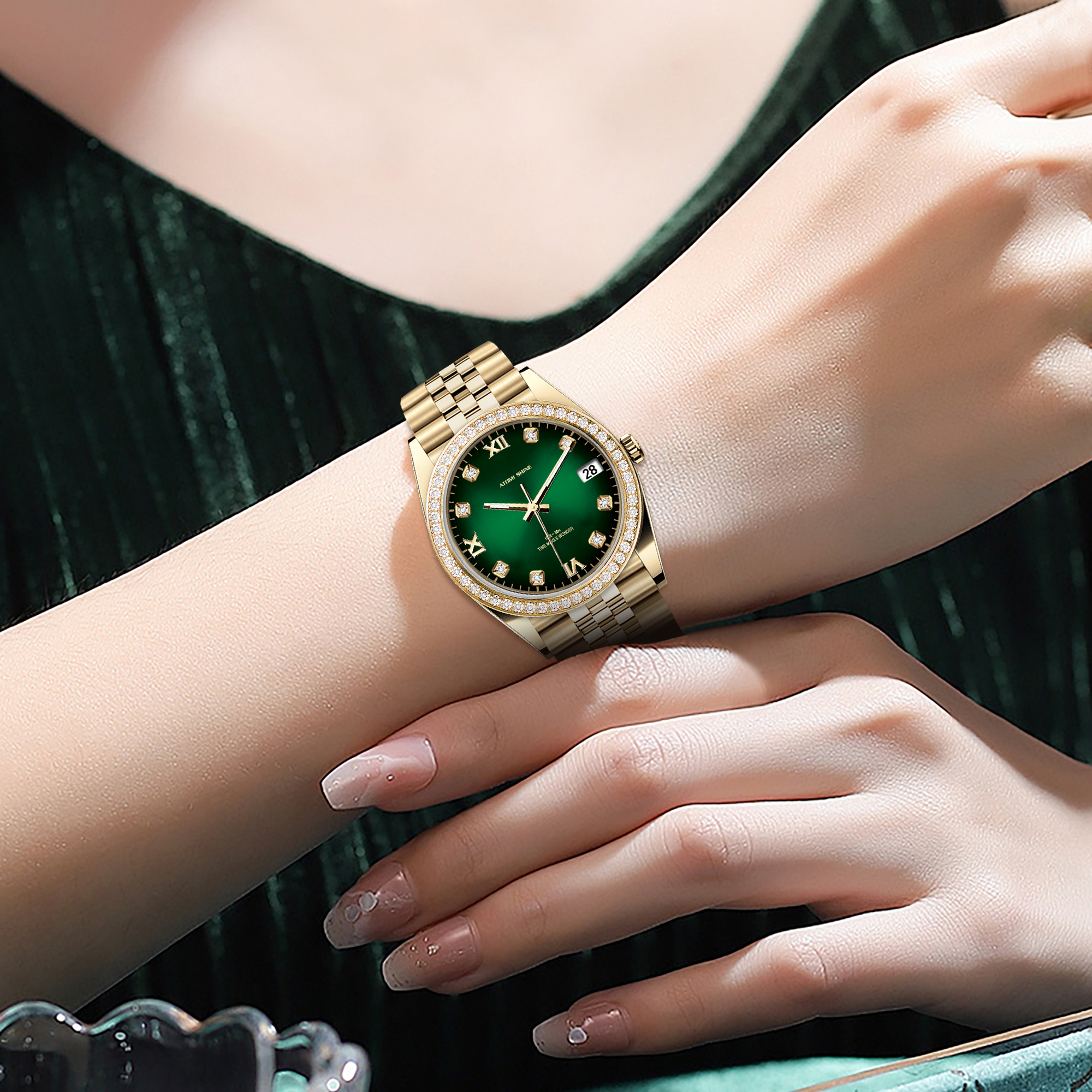 Reloj diario con diamantes