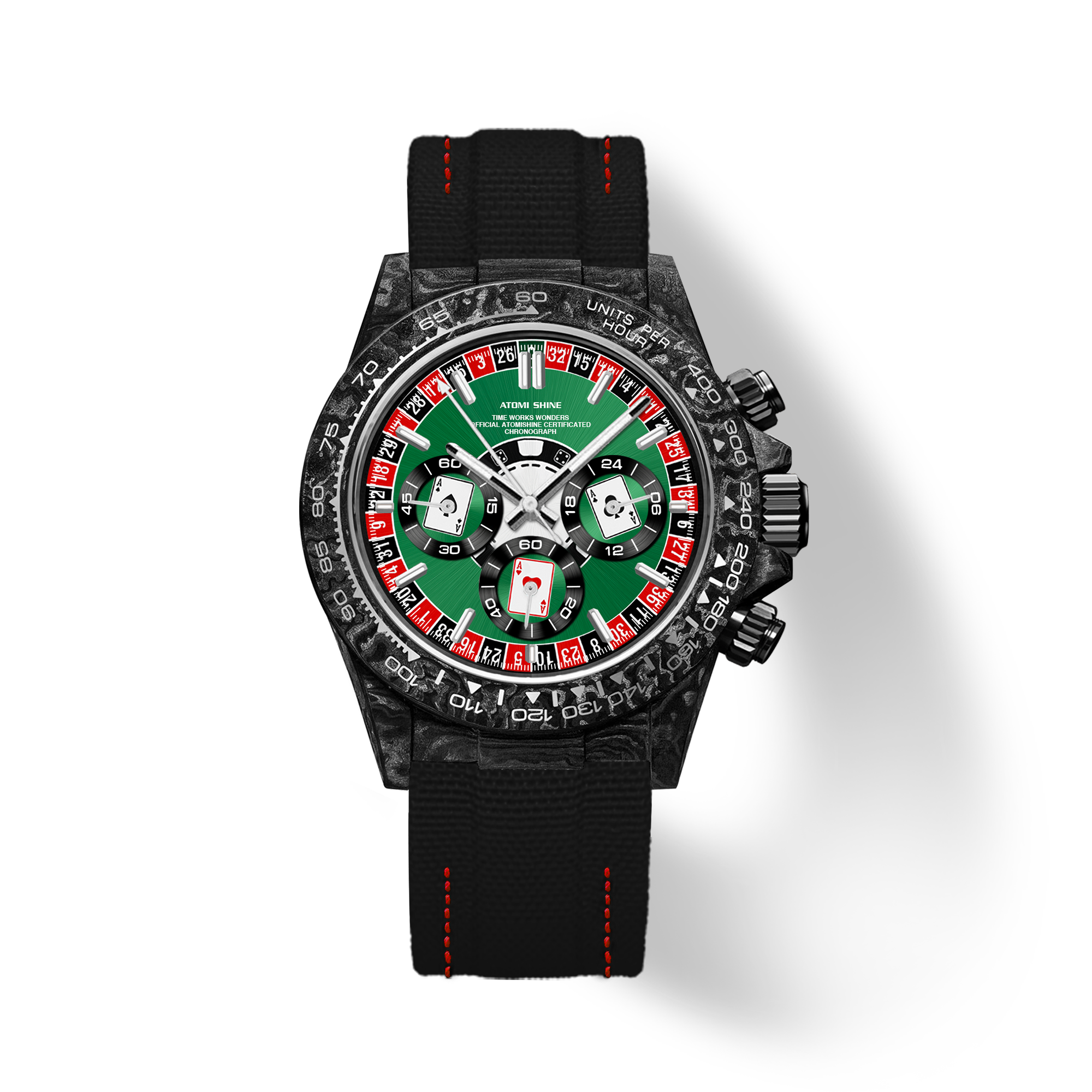 Velocirex Carbon Fiber Watch 39mm, Roulette Ace