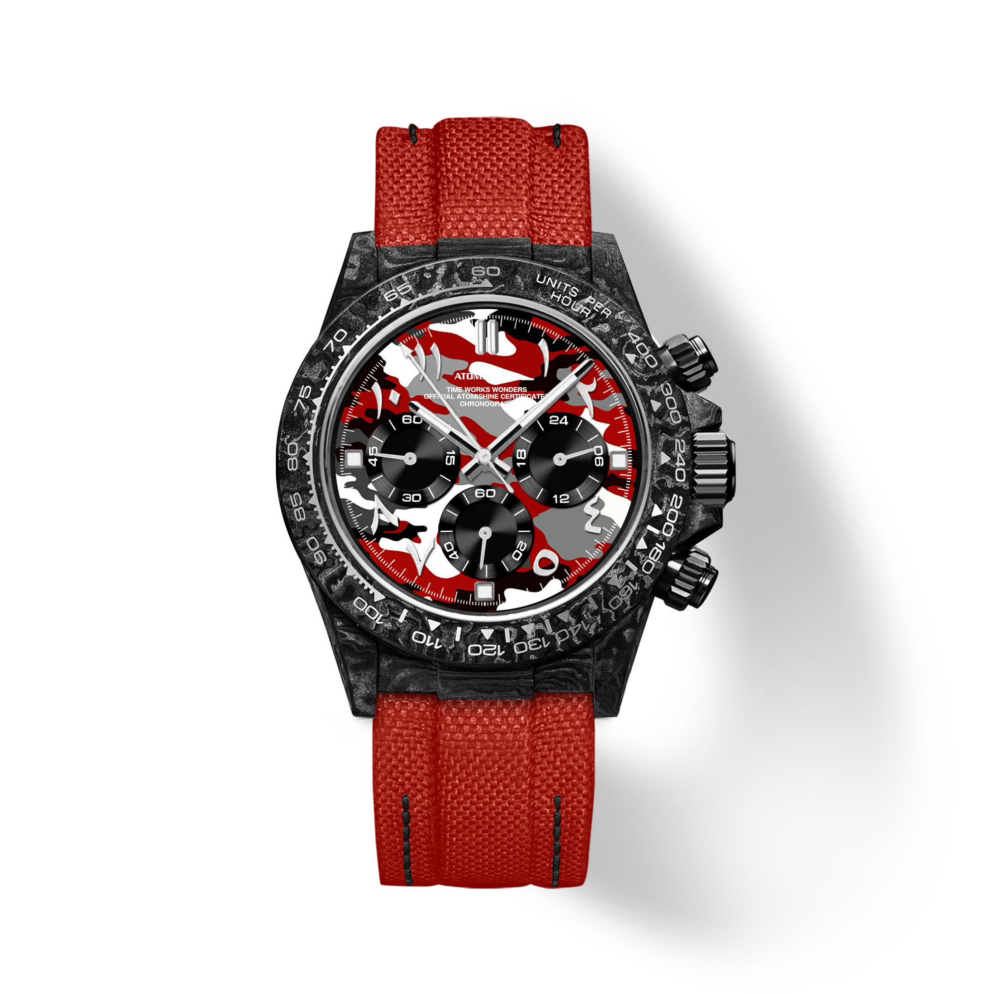Velocirex Carbon Fiber Watch 39mm, Urban Blaze