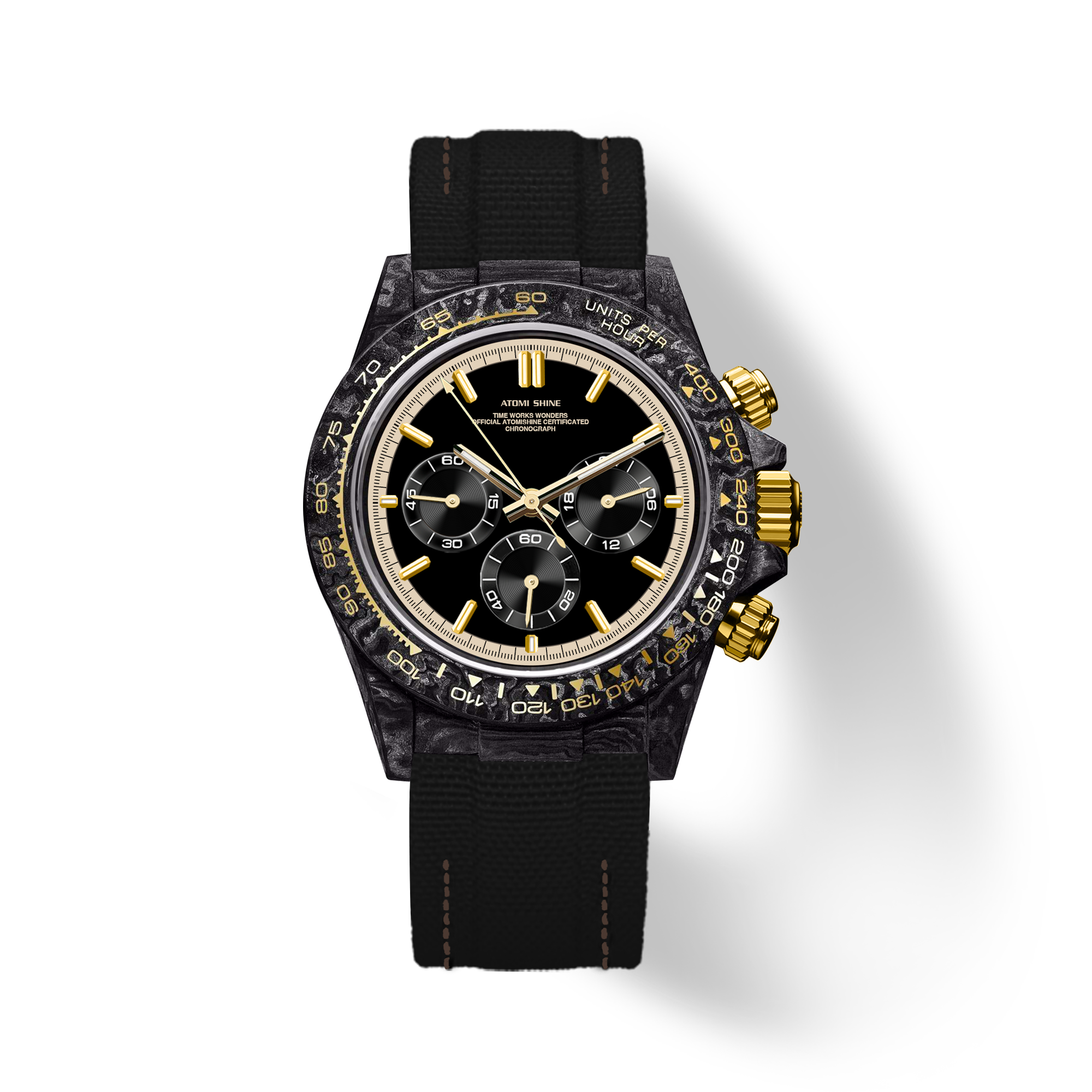 Velocirex Carbon Fiber Watch 39mm, Eclipse Noir