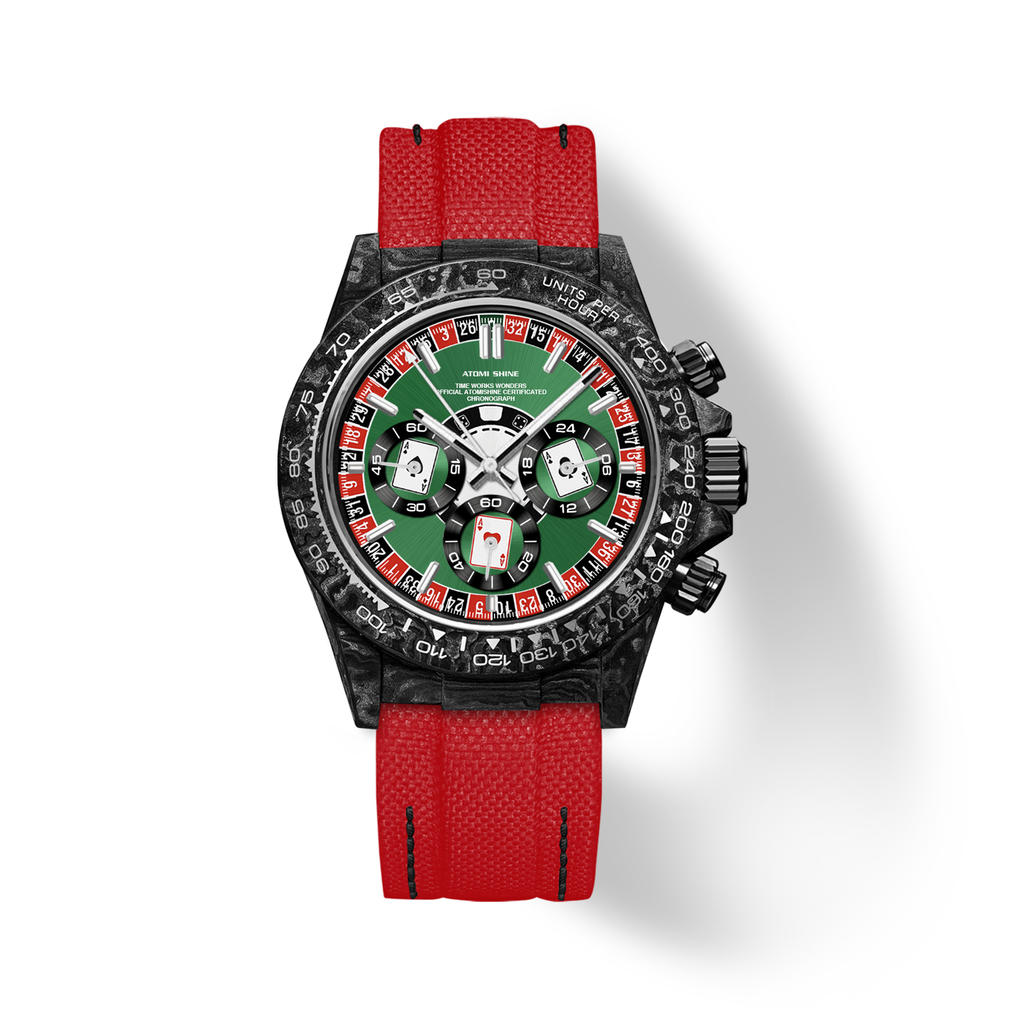 Velocirex Carbon Fiber Watch 39mm, Lucky Ace
