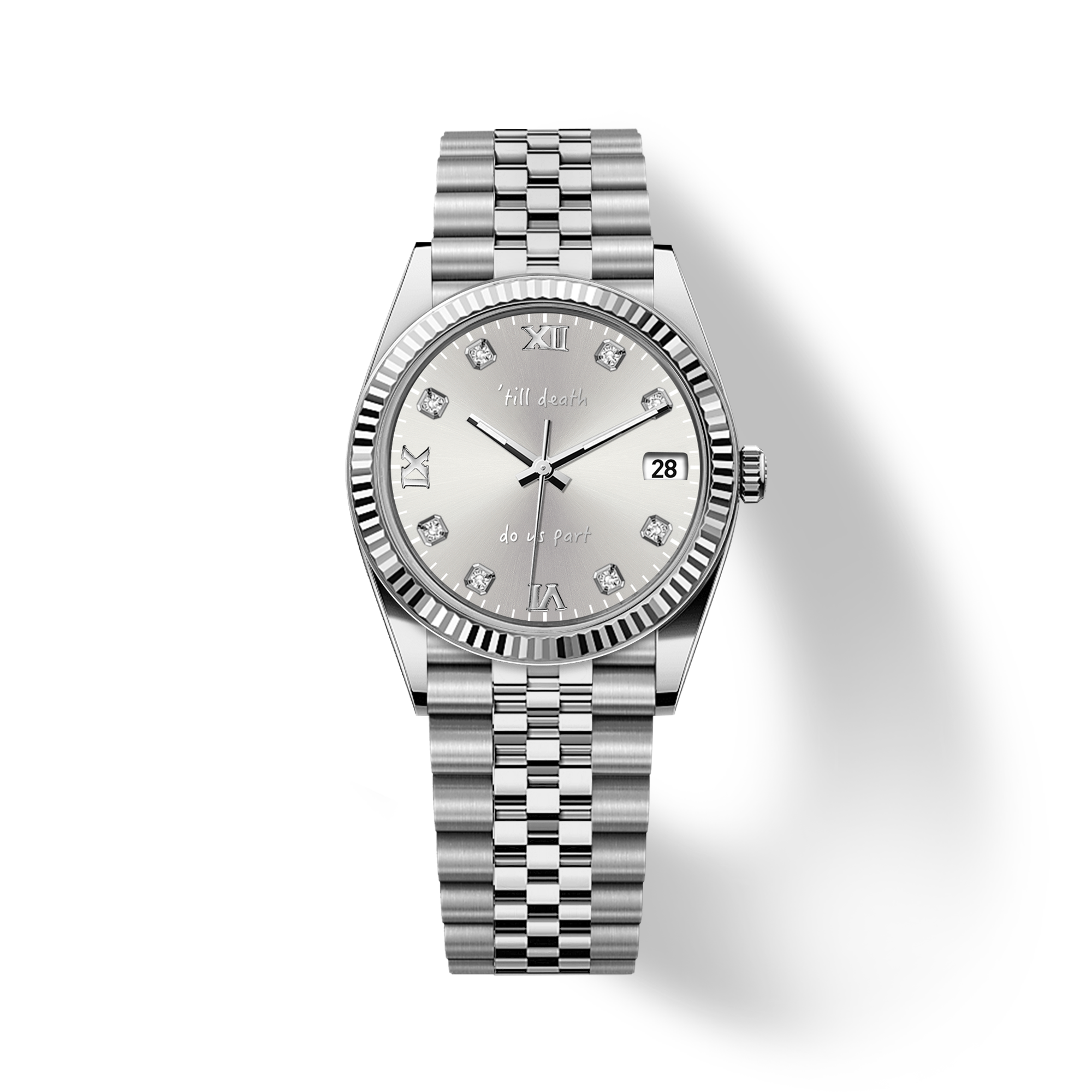 Reloj clásico diario con diamantes