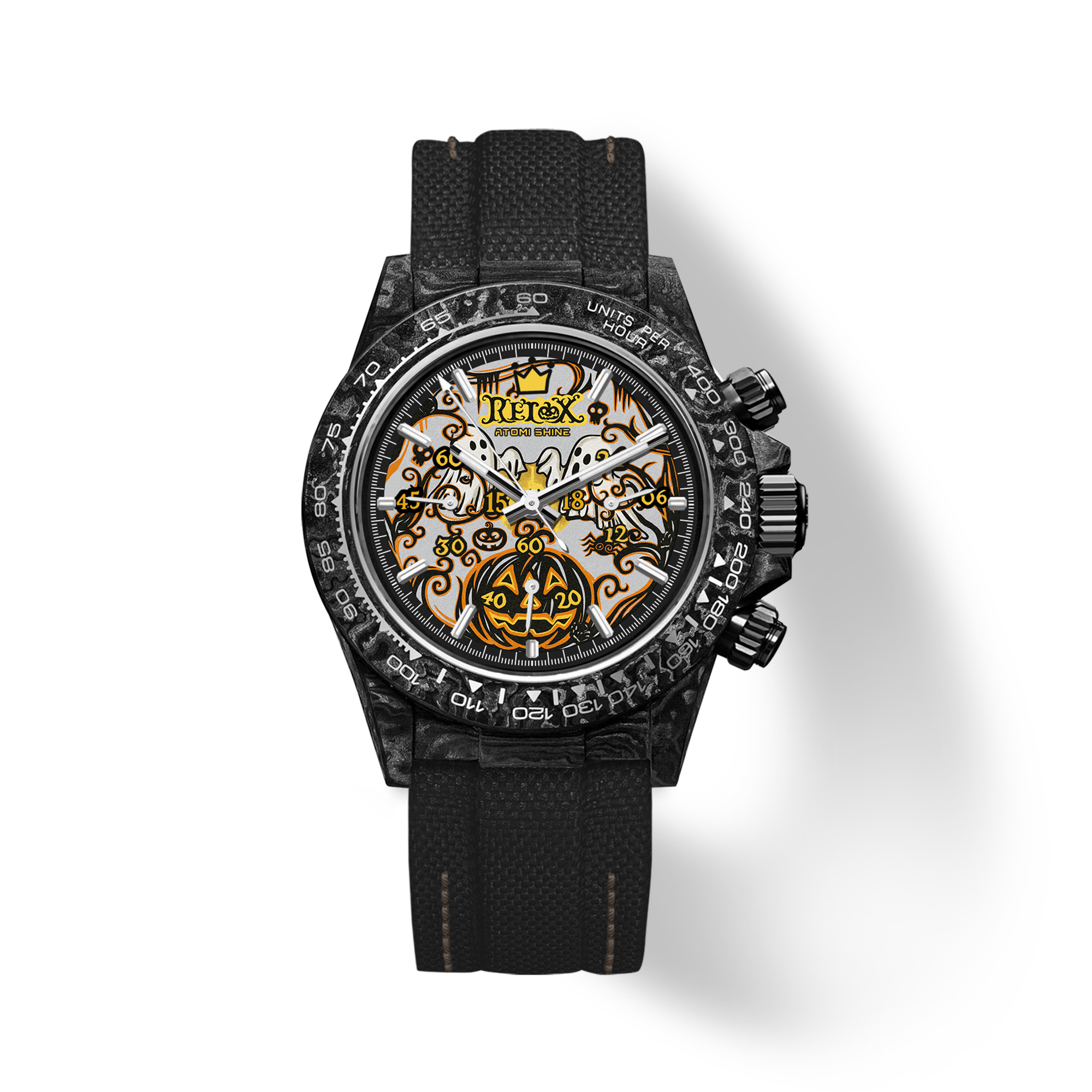 Velocirex Carbon Fiber Watch 39mm, Shadow Pumpkin