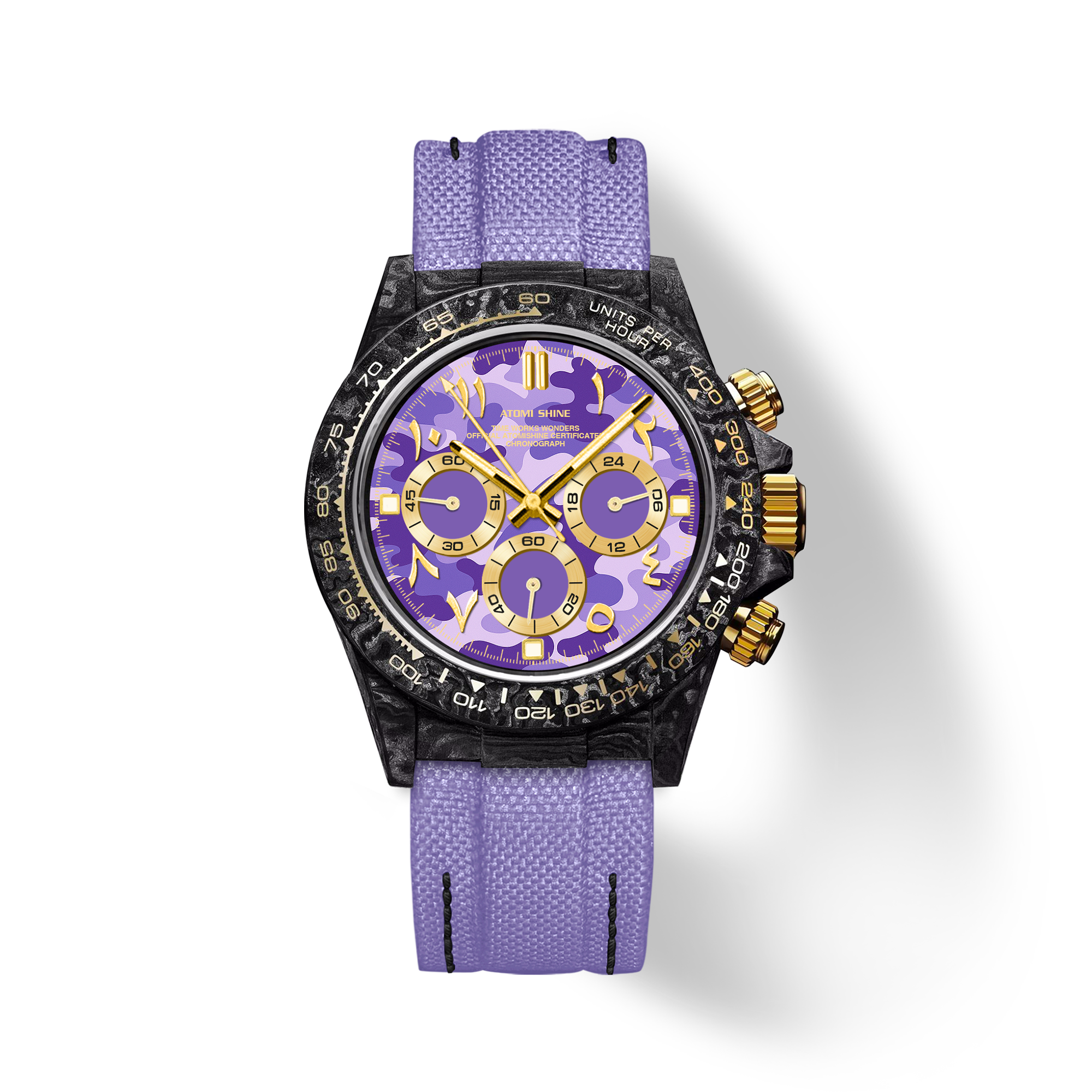 Velocirex Carbon Fiber Watch 39mm, Violet Rush