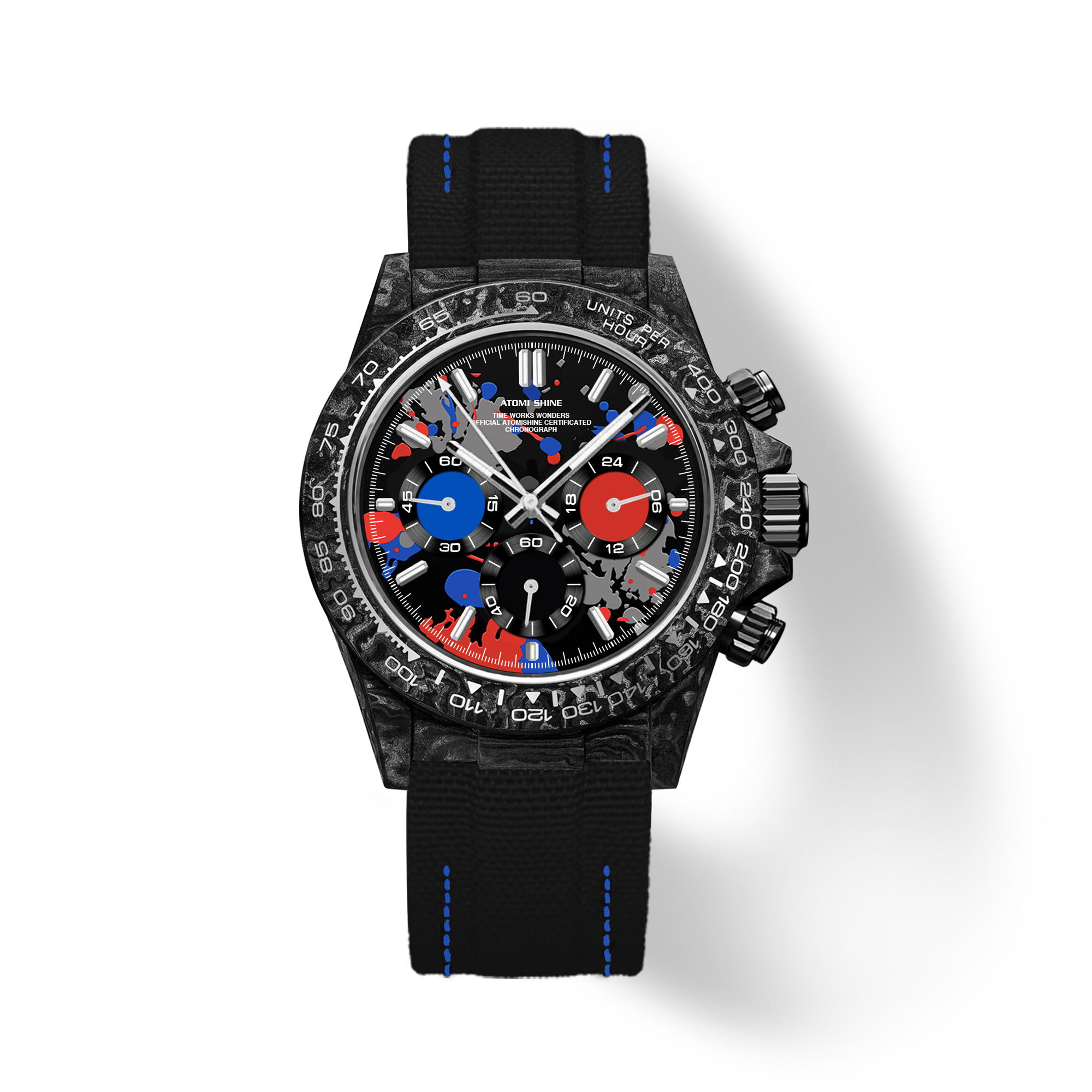 Velocirex Carbon Fiber Watch 39mm, Color Pulse