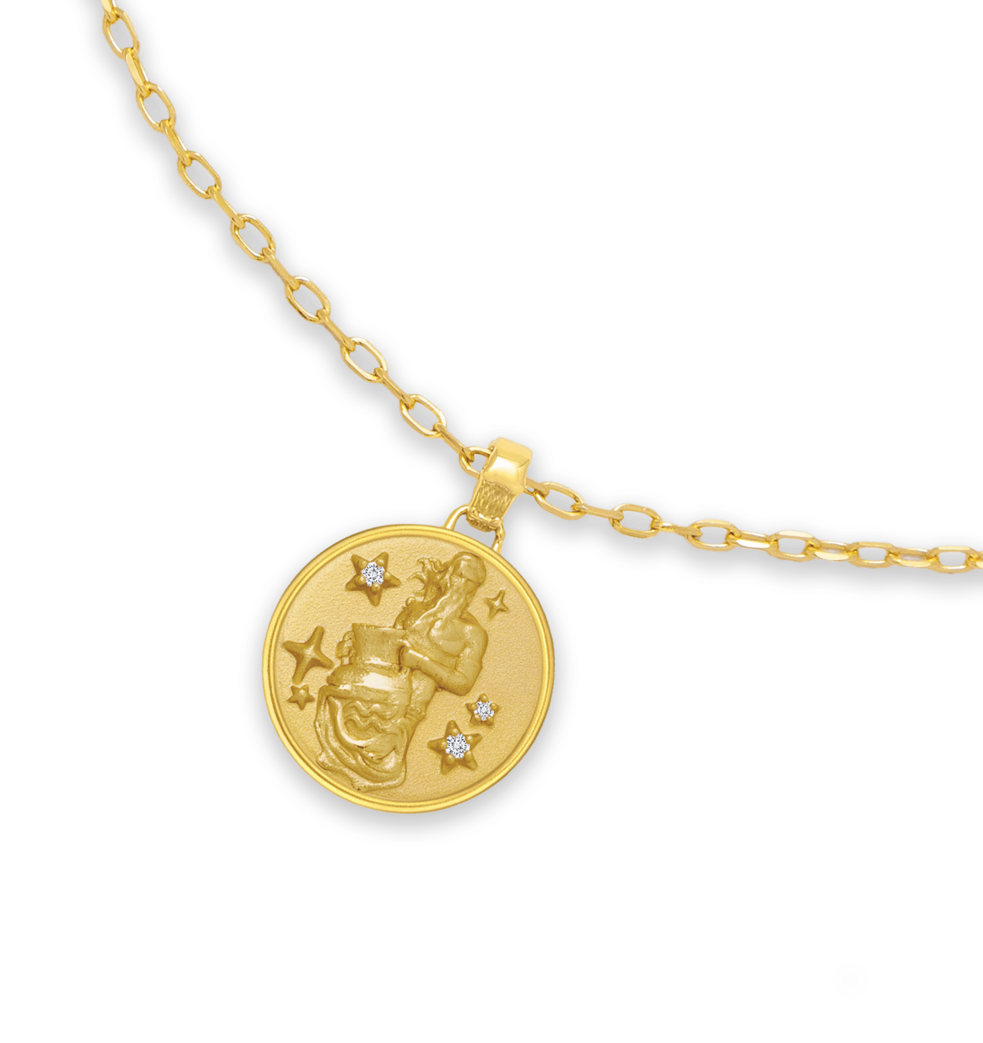 Aquarius Zodiac Diamond Pendant - ATOMI SHINE