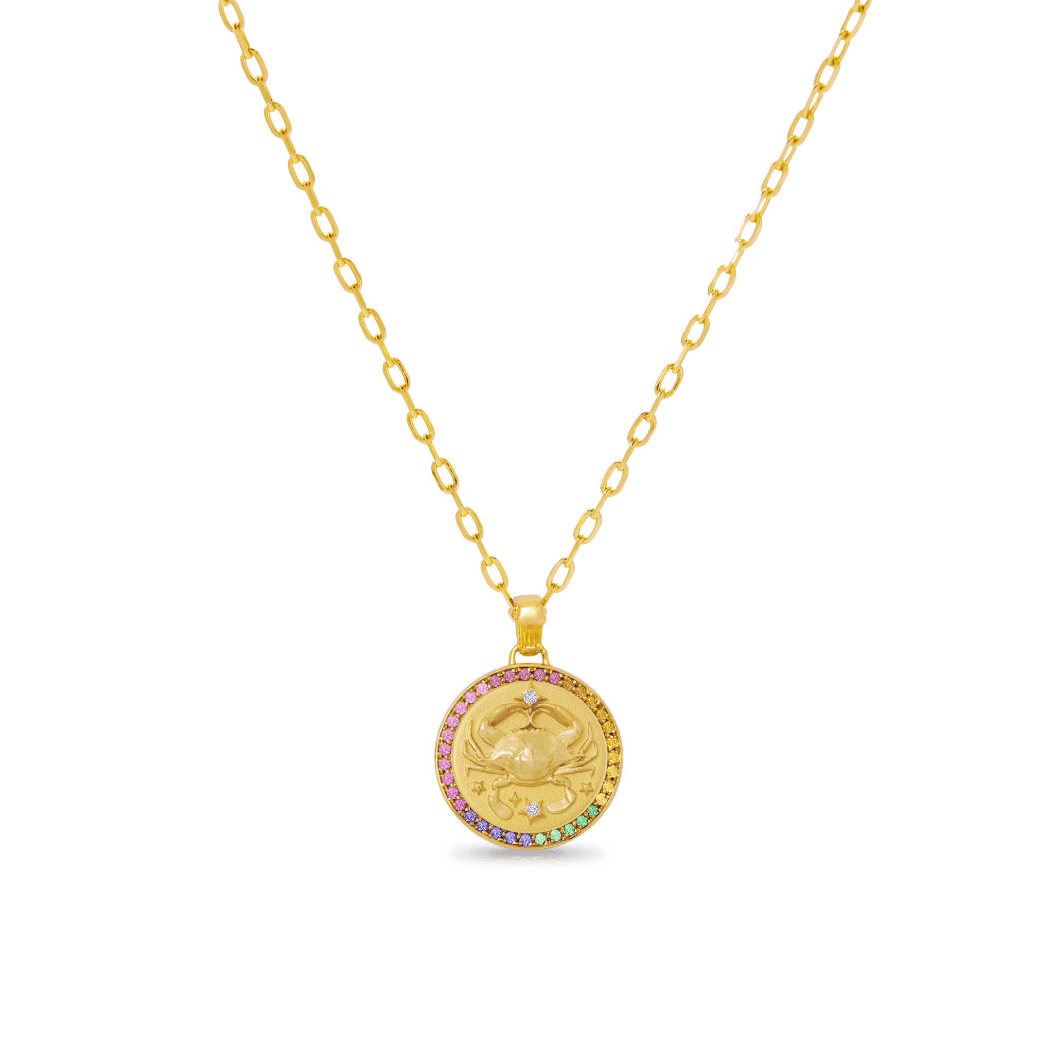 Cancer Zodiac Diamond Rainbow Pendant - ATOMI SHINE