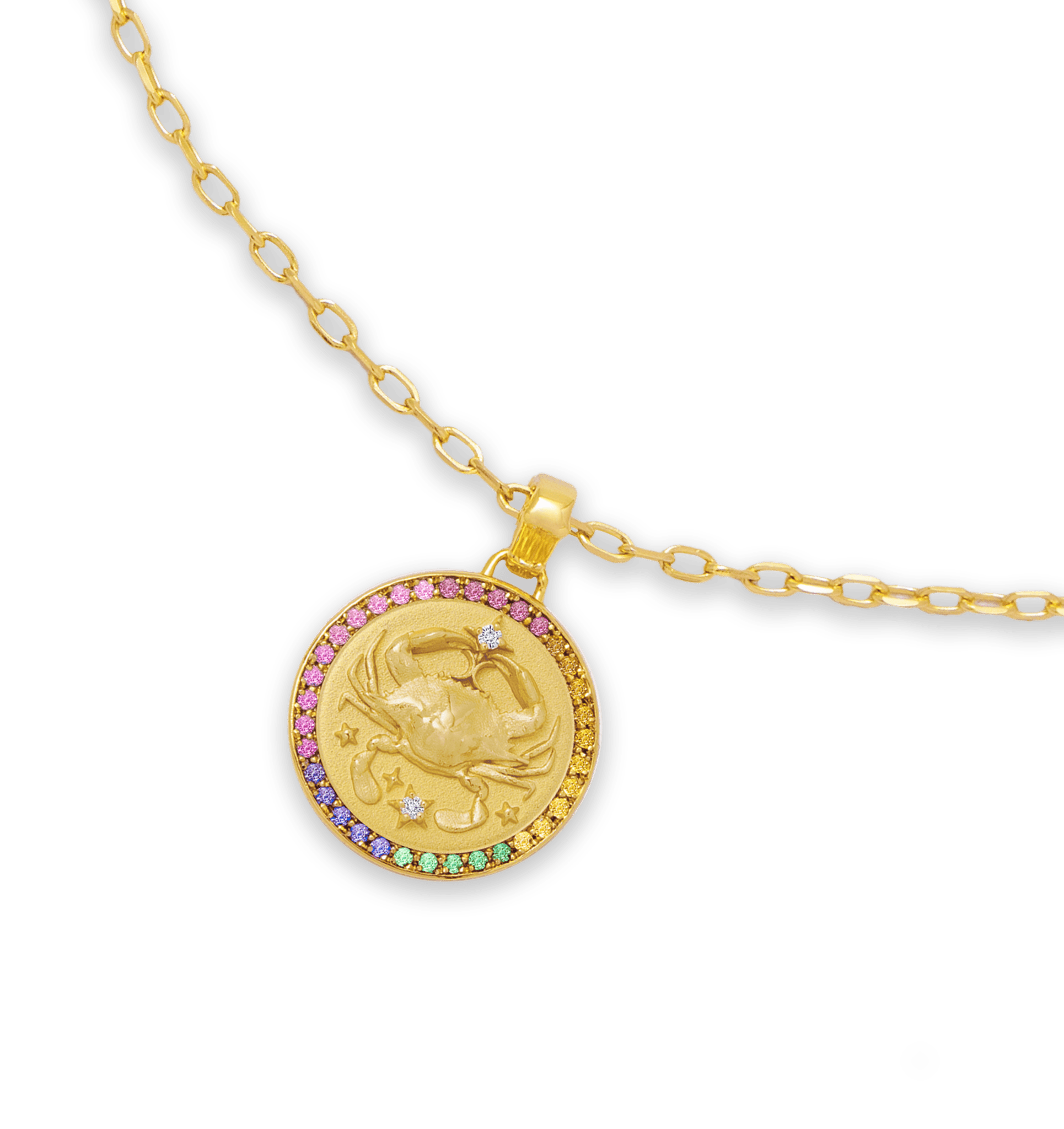 Cancer Zodiac Diamond Rainbow Pendant - ATOMI SHINE