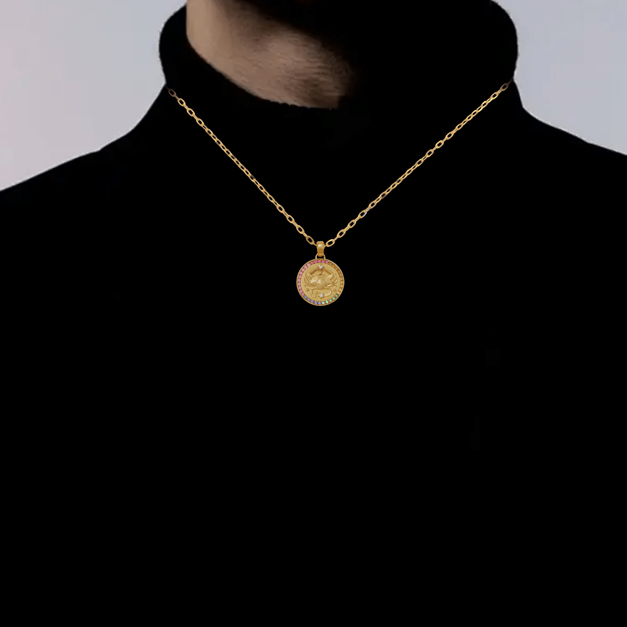 Cancer Zodiac Diamond Rainbow Pendant - ATOMI SHINE