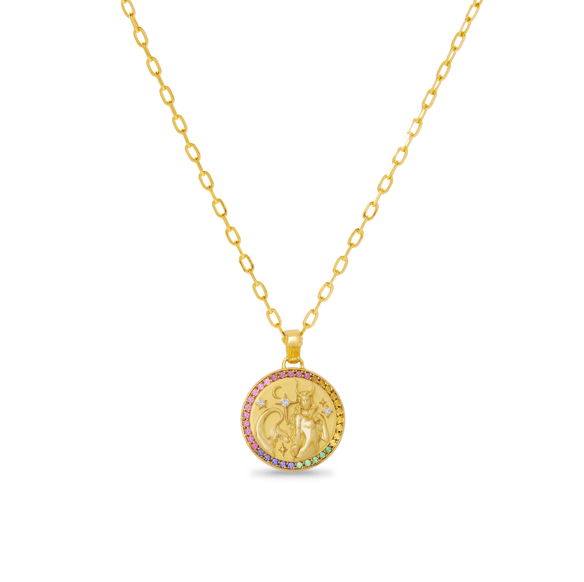 Capricornus Zodiac Diamond Rainbow Pendant - ATOMI SHINE