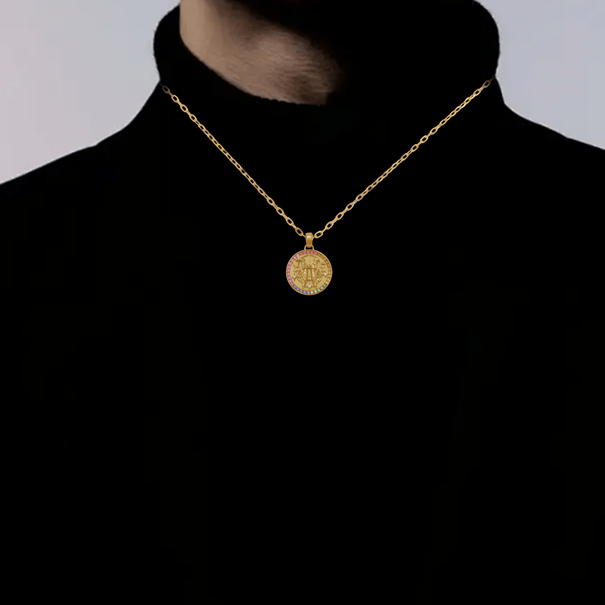 Gemini Zodiac Diamond Rainbow Pendant - ATOMI SHINE