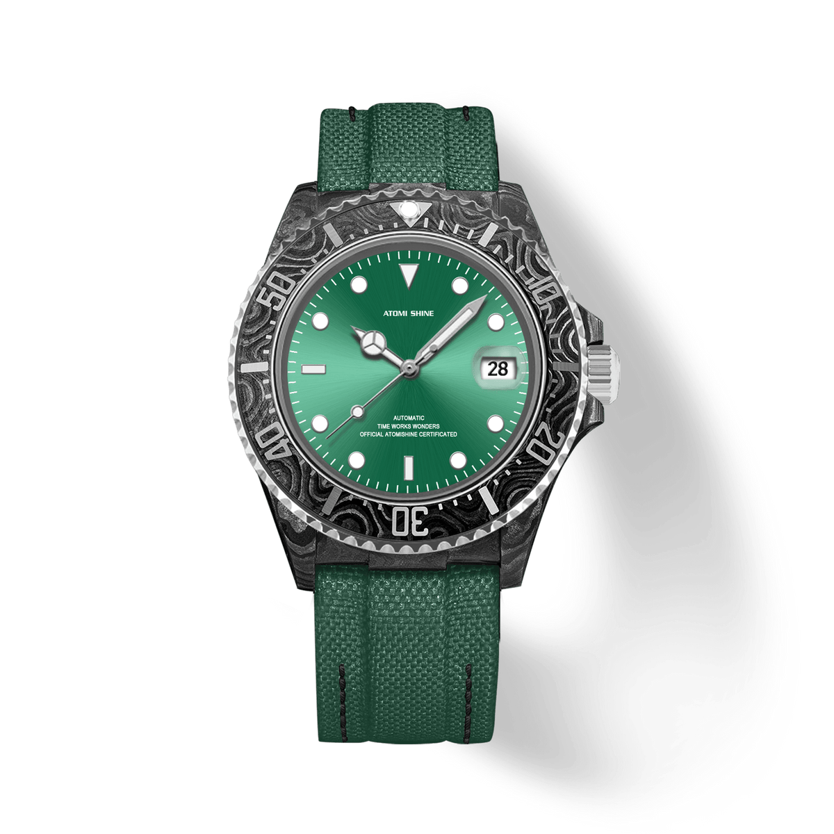 Hydrocore Carbon Fiber Watch Automatic, Forest Pulse