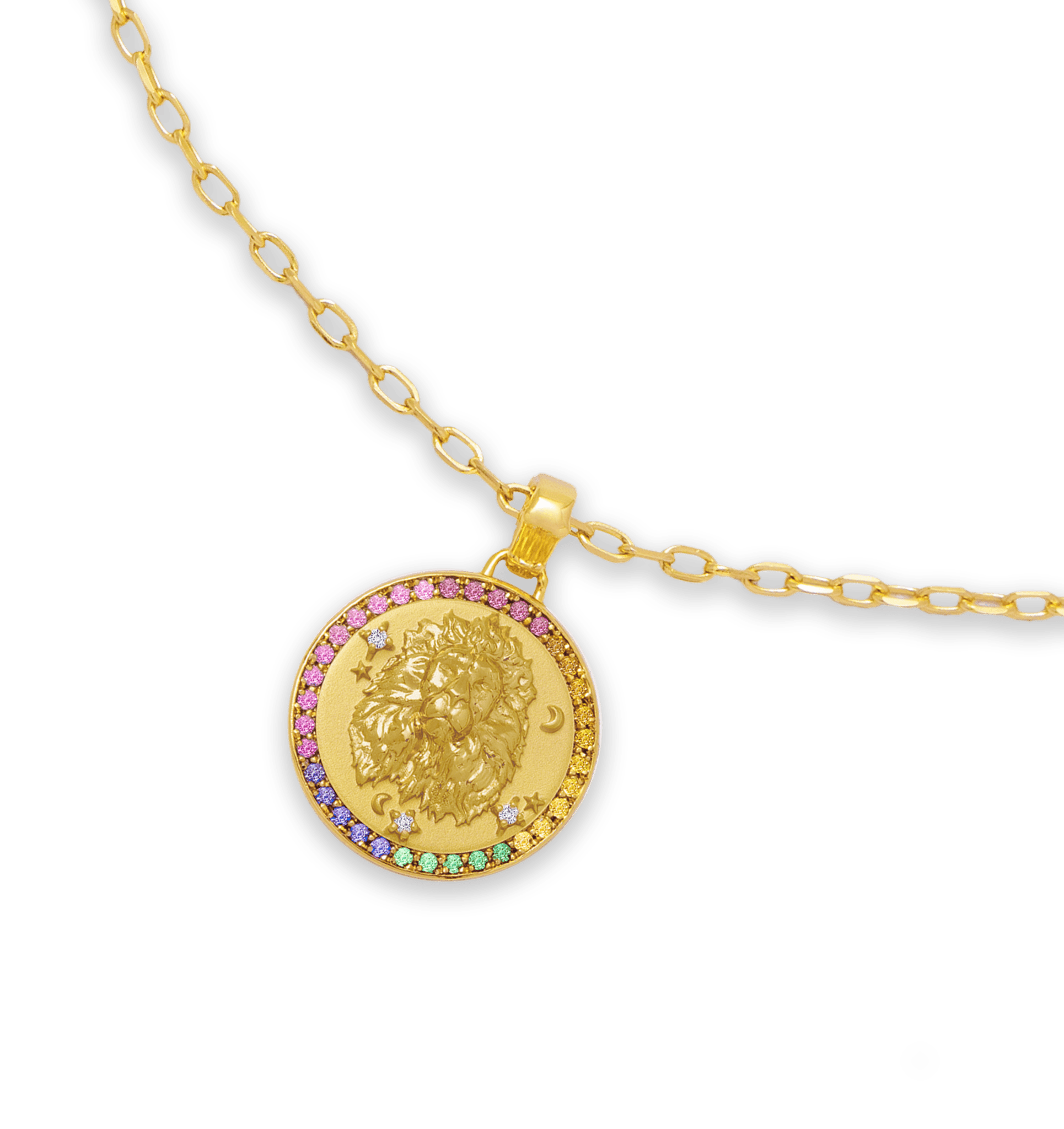 Leo Zodiac Diamond Rainbow Pendant - ATOMI SHINE