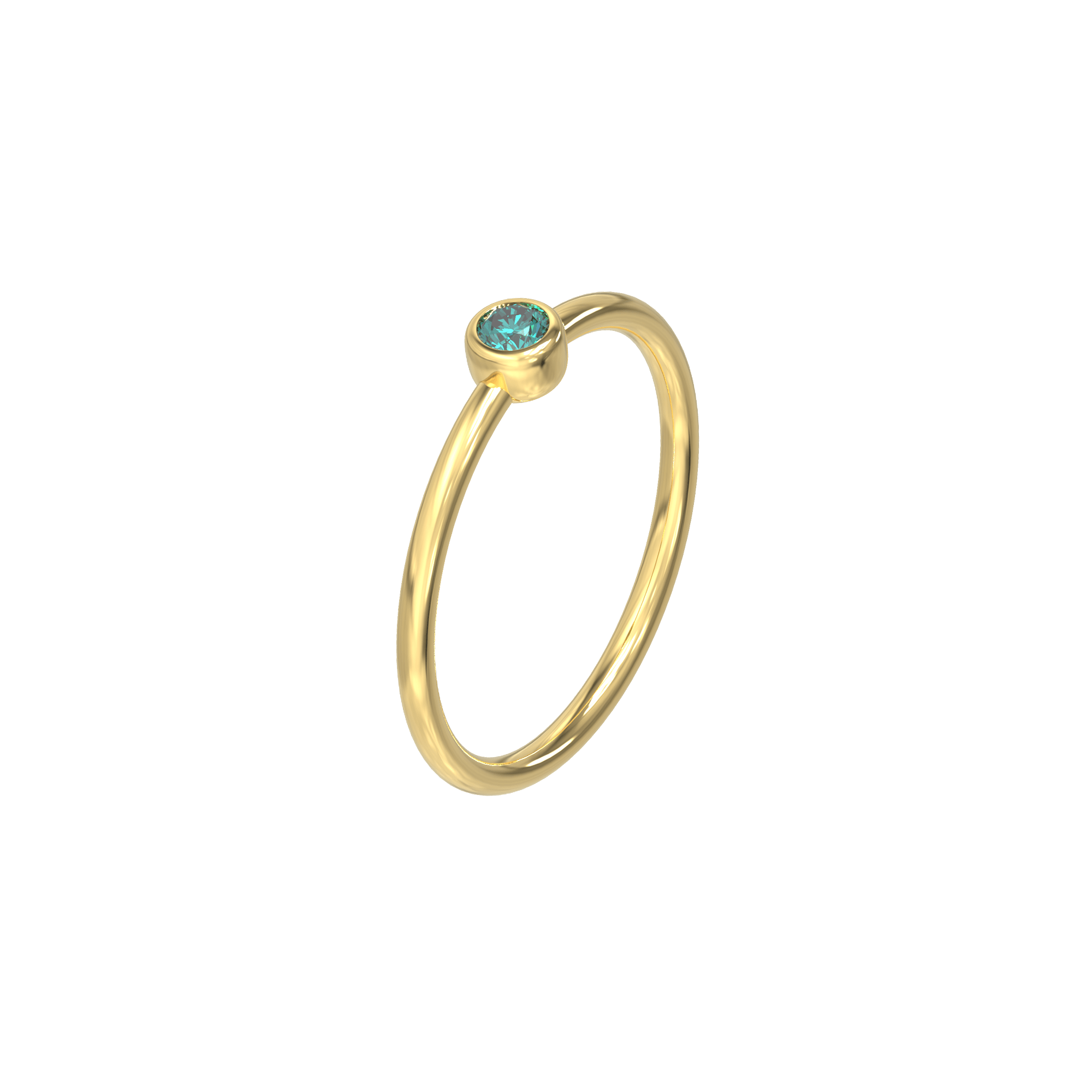 Radiant Minimalist Diamond Ring - Green Diamond - ATOMI SHINE