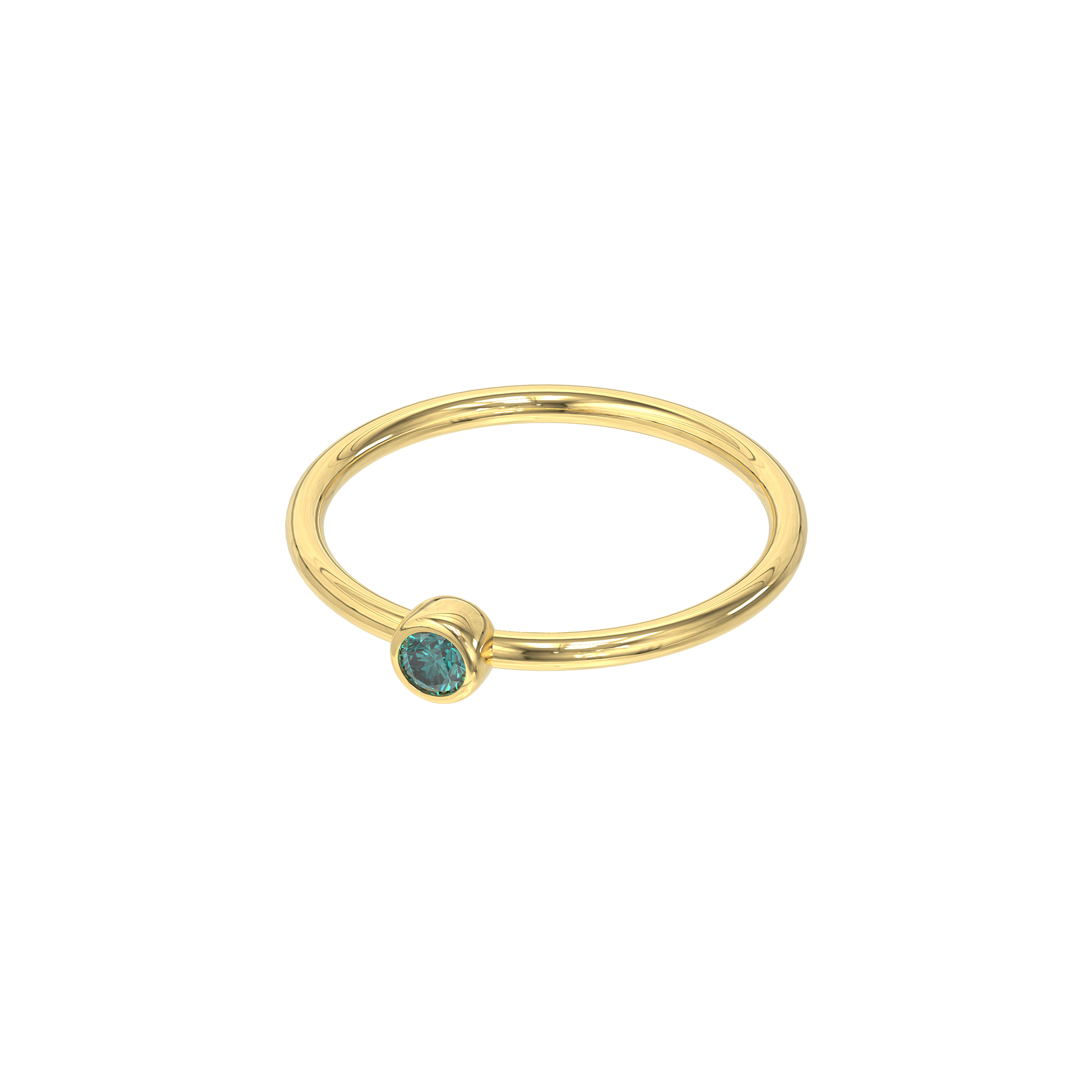 Radiant Minimalist Diamond Ring - Green Diamond - ATOMI SHINE