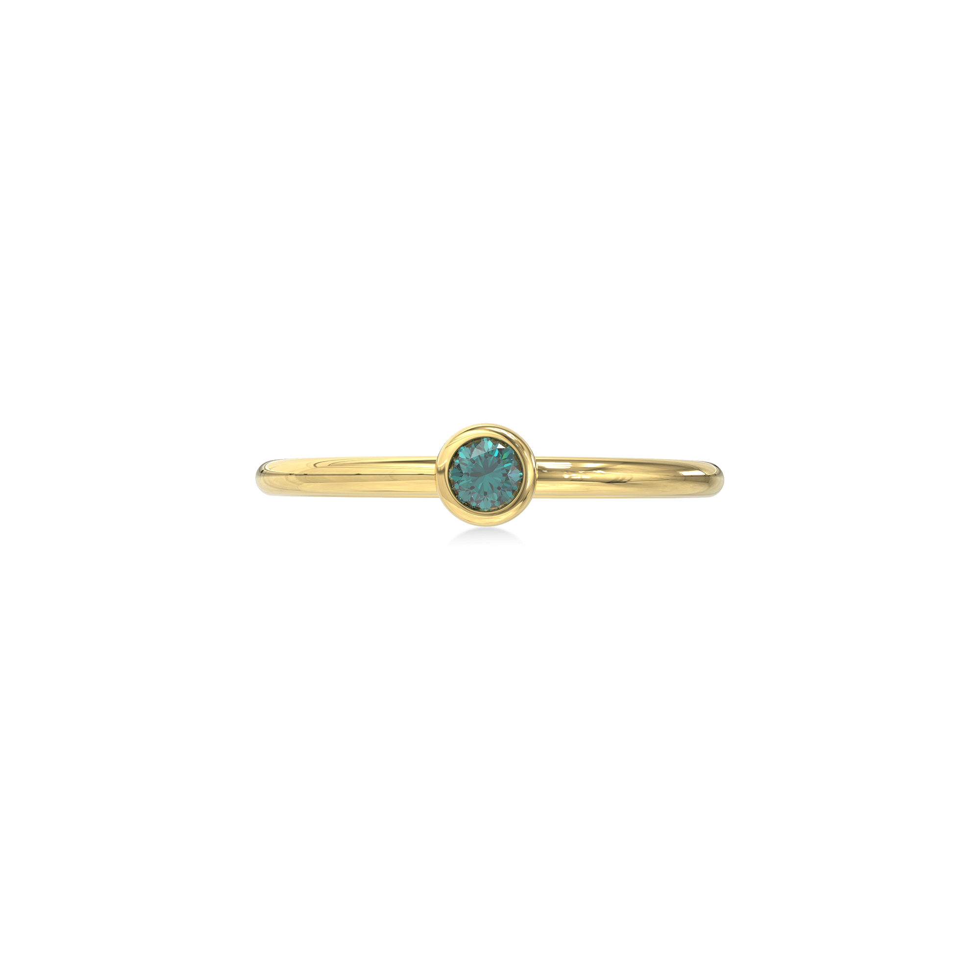 Radiant Minimalist Diamond Ring - Green Diamond - ATOMI SHINE