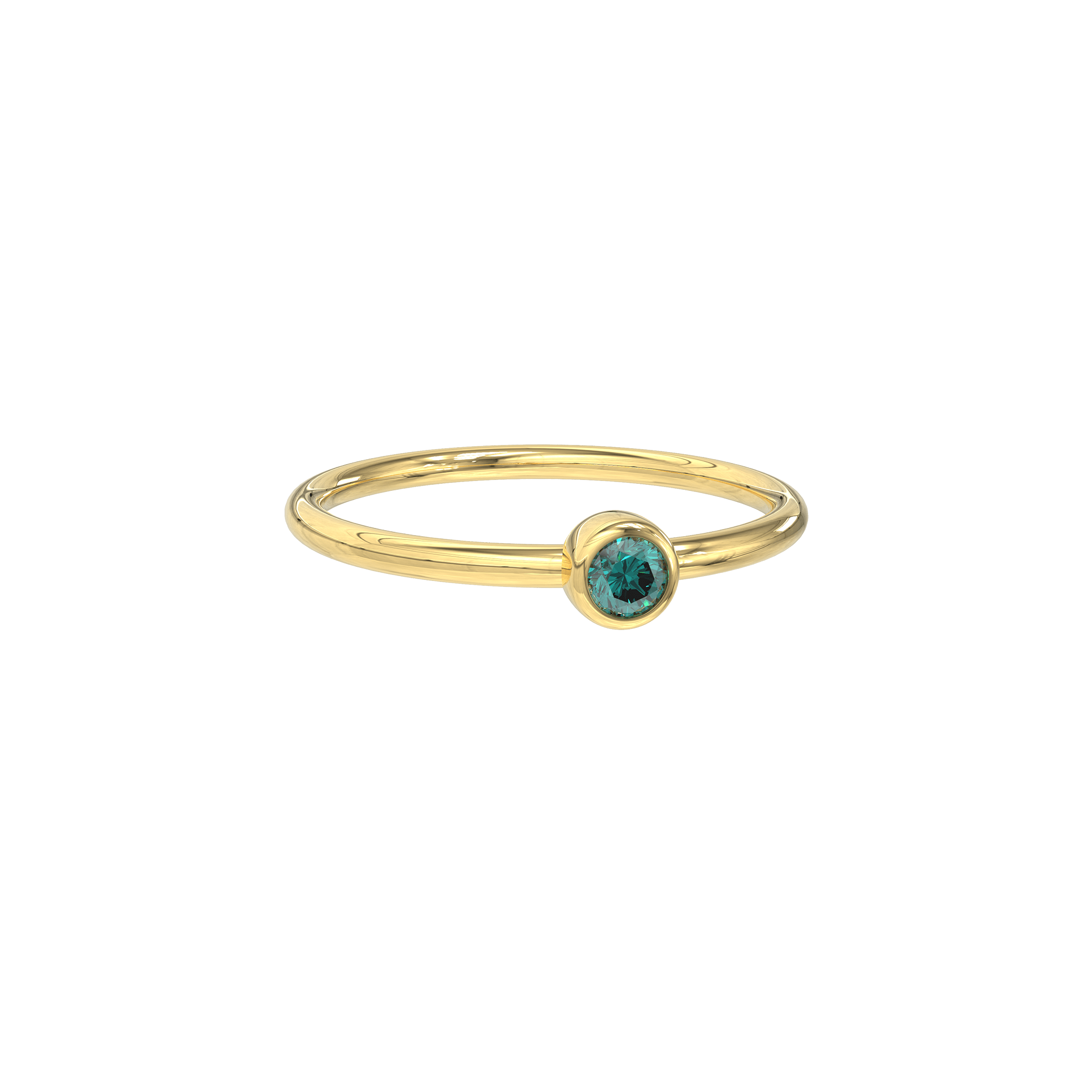 Radiant Minimalist Diamond Ring - Green Diamond - ATOMI SHINE