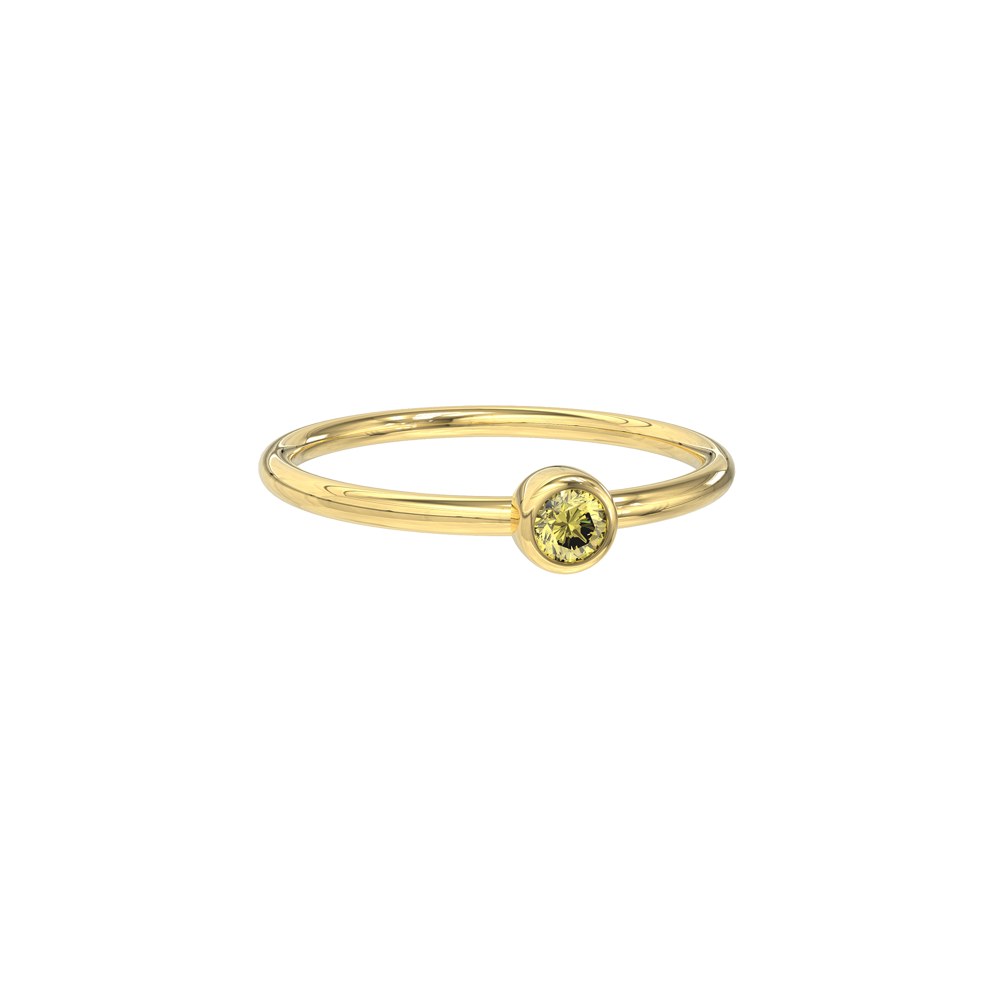 Radiant Minimalist Diamond Ring - Yellow Diamond - ATOMI SHINE
