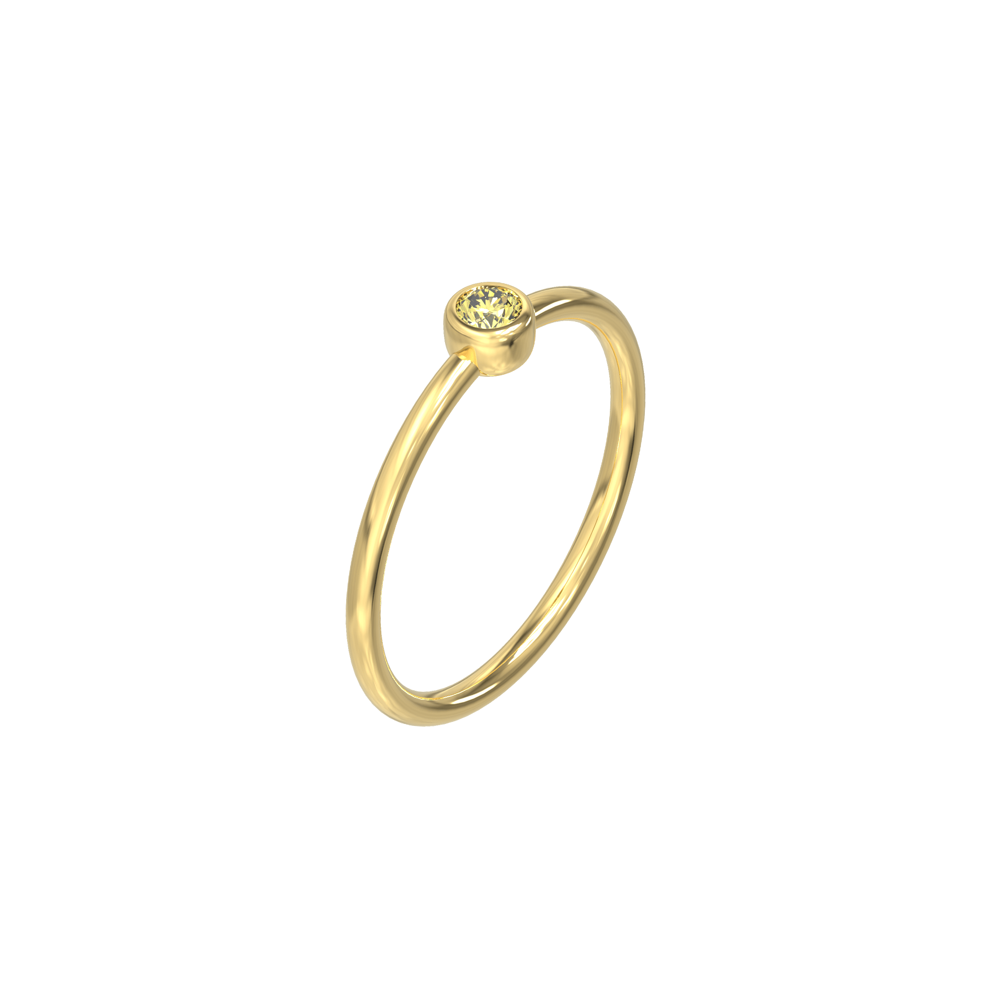 Radiant Minimalist Diamond Ring - Yellow Diamond - ATOMI SHINE