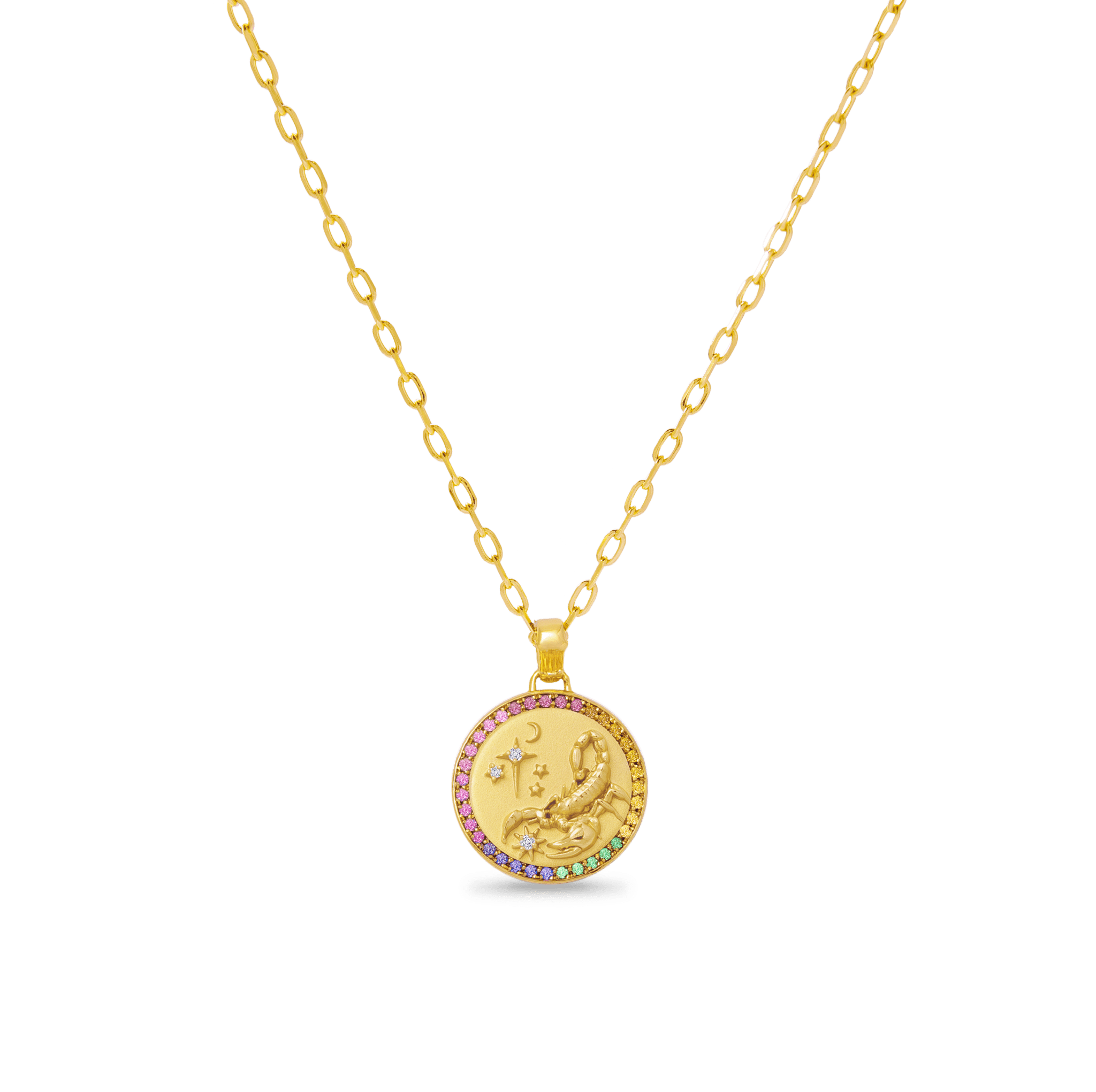 Scorpio Zodiac Diamond Rainbow Pendant - ATOMI SHINE