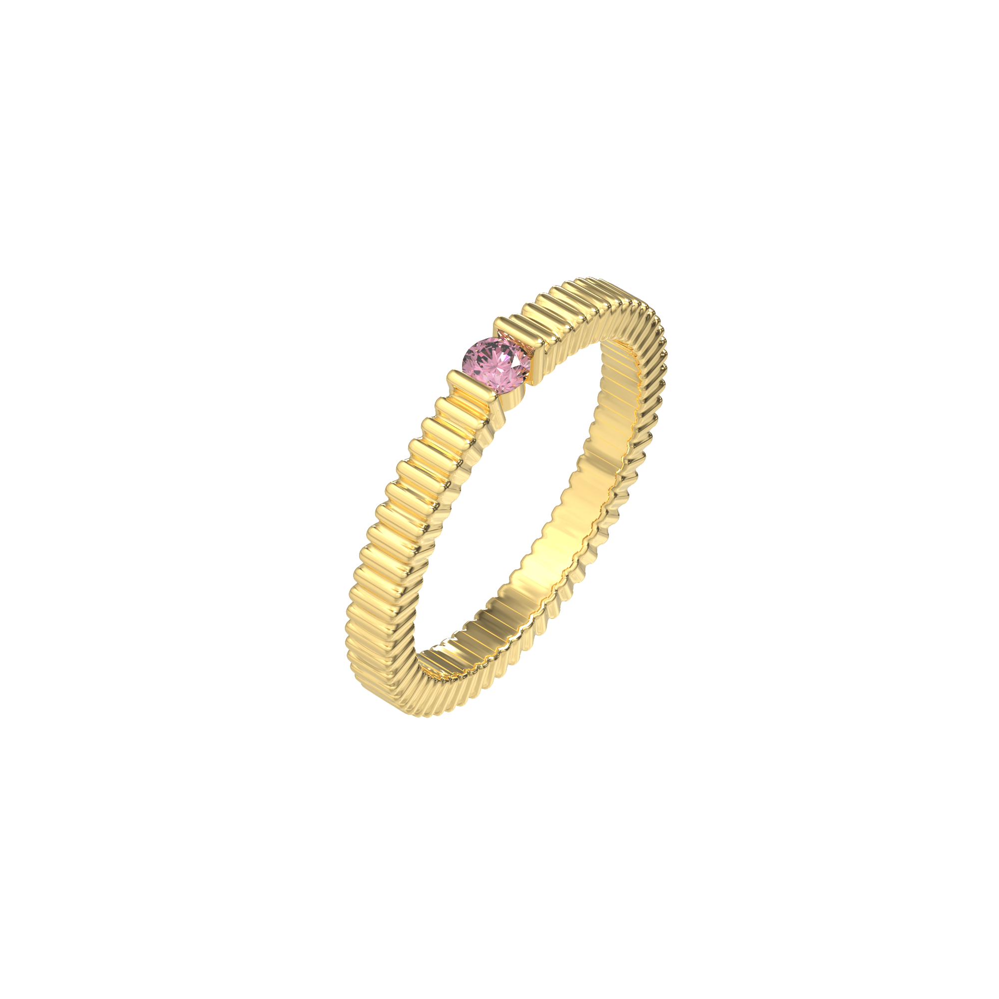 Textured Elegance Diamond Ring - Pink Diamond - ATOMI SHINE