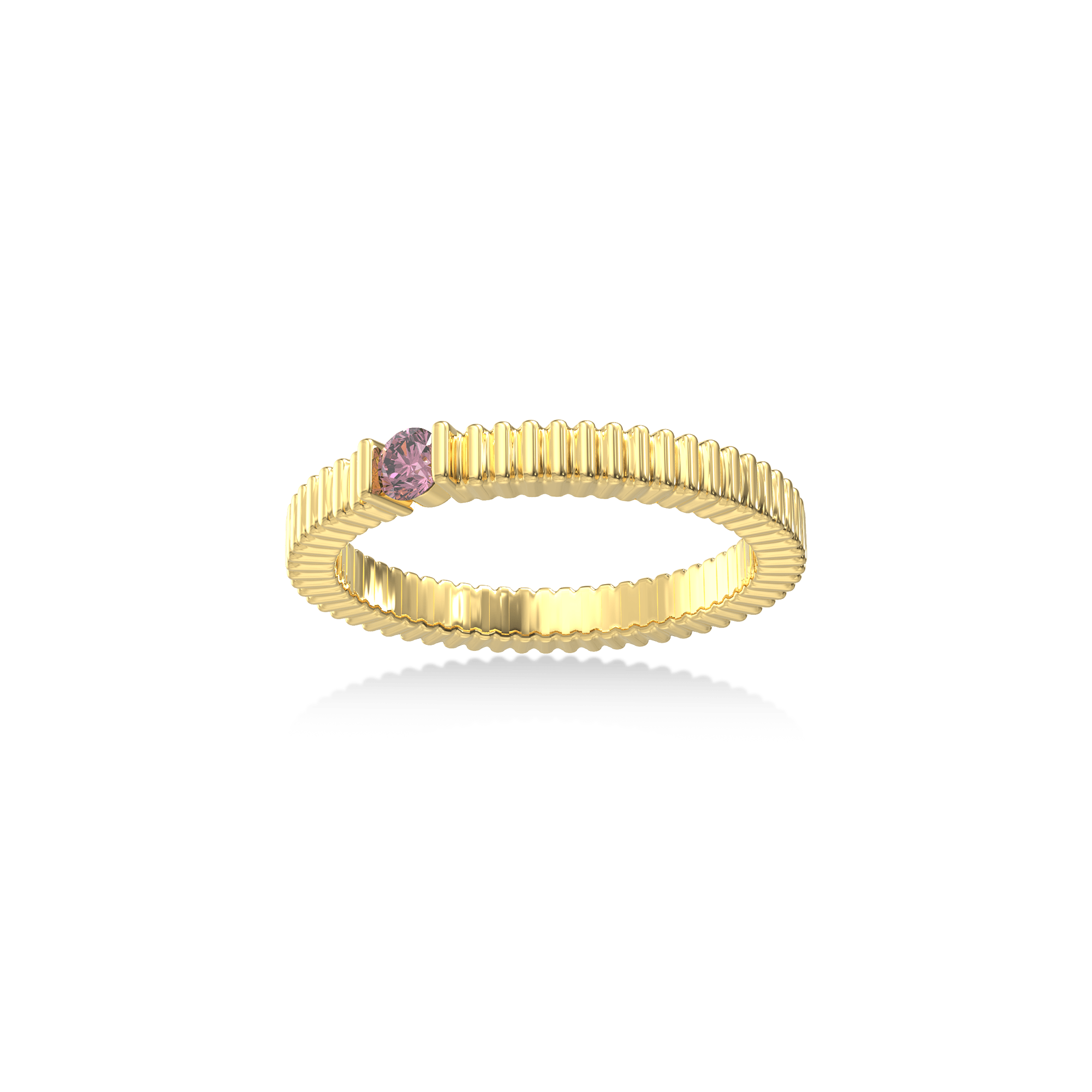 Textured Elegance Diamond Ring - Pink Diamond - ATOMI SHINE