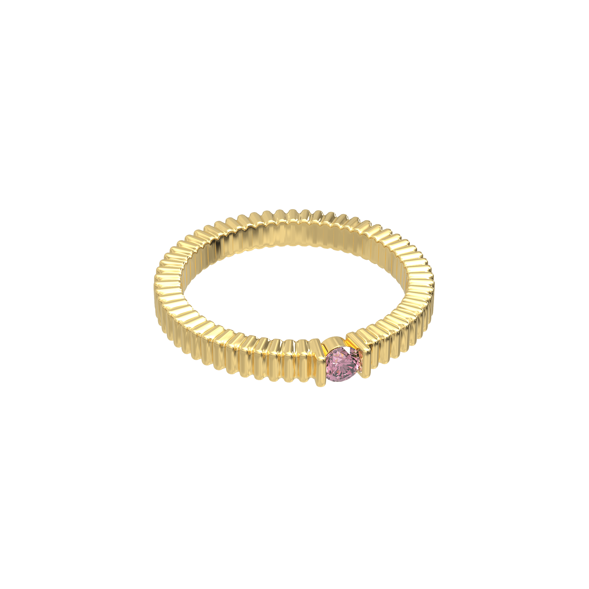 Textured Elegance Diamond Ring - Pink Diamond - ATOMI SHINE