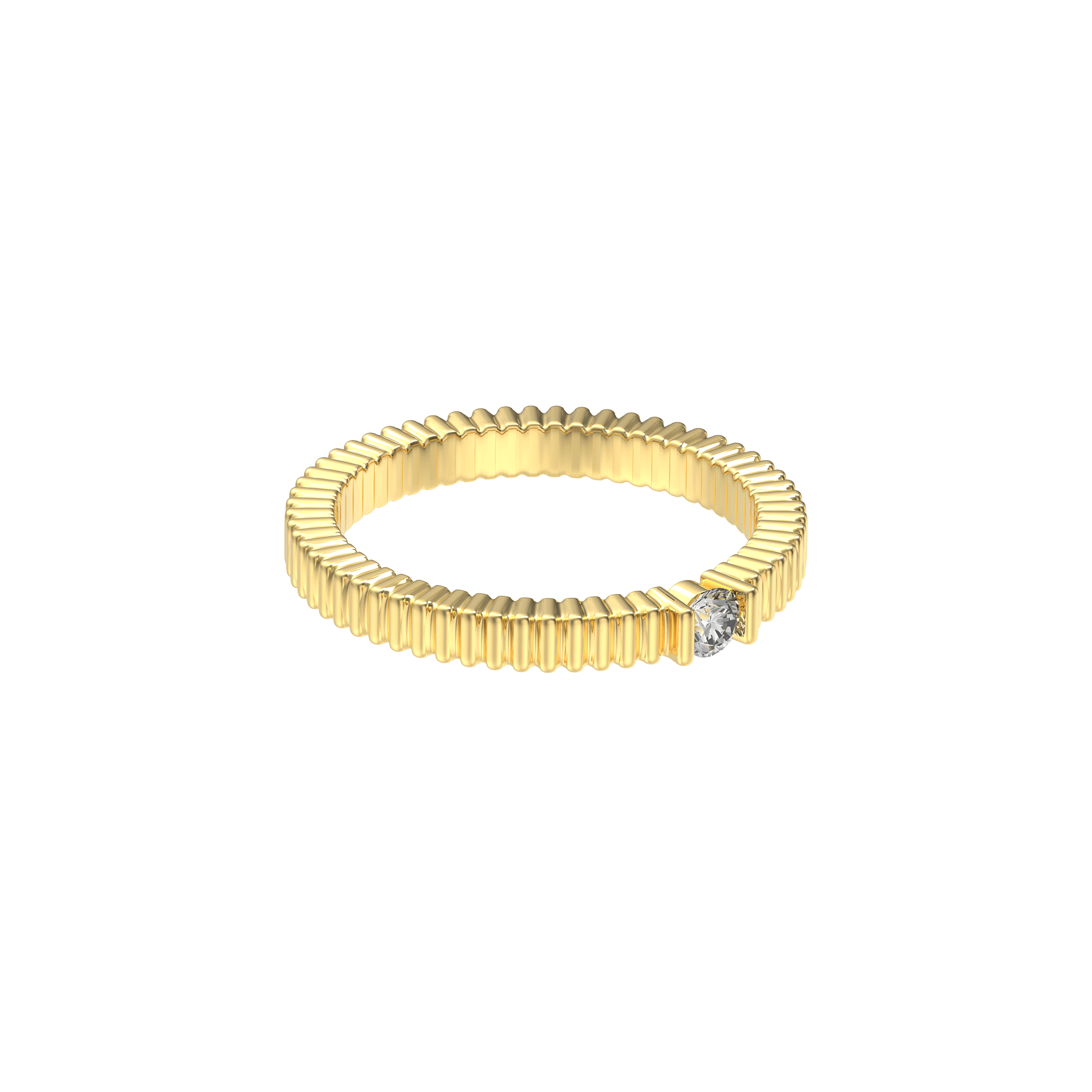Textured Elegance Diamond Ring - White Diamond - ATOMI SHINE