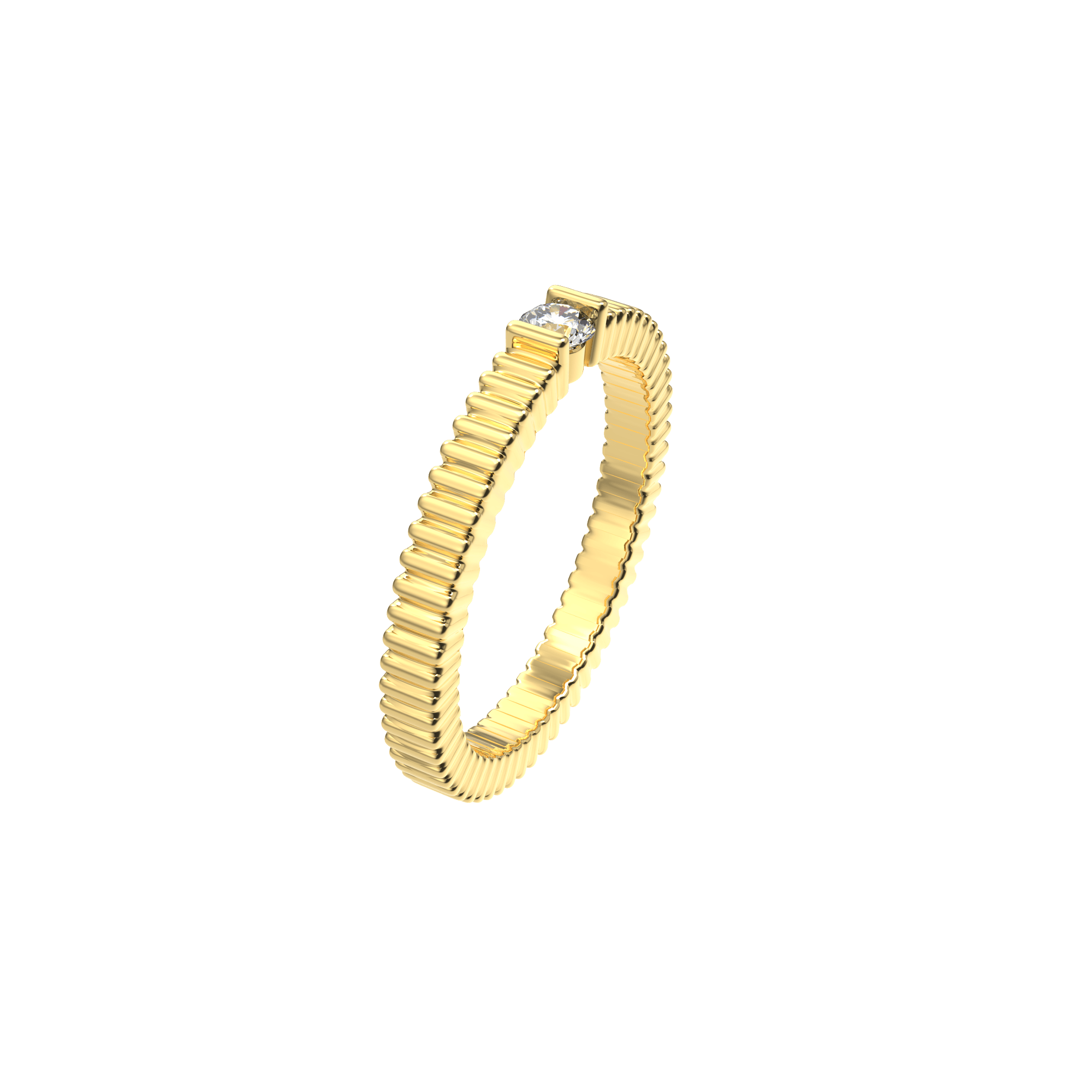 Textured Elegance Diamond Ring - White Diamond - ATOMI SHINE