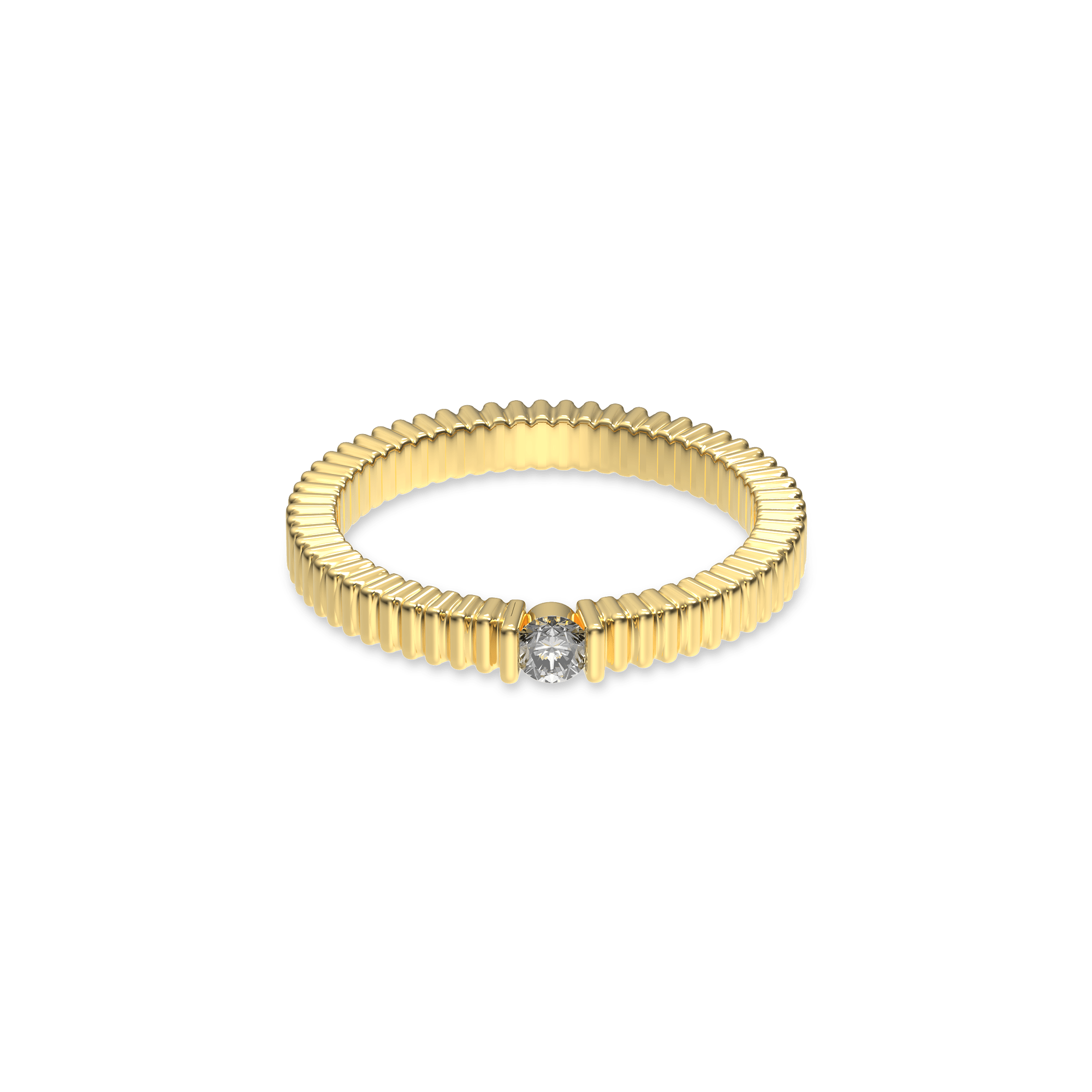 Textured Elegance Diamond Ring - White Diamond - ATOMI SHINE