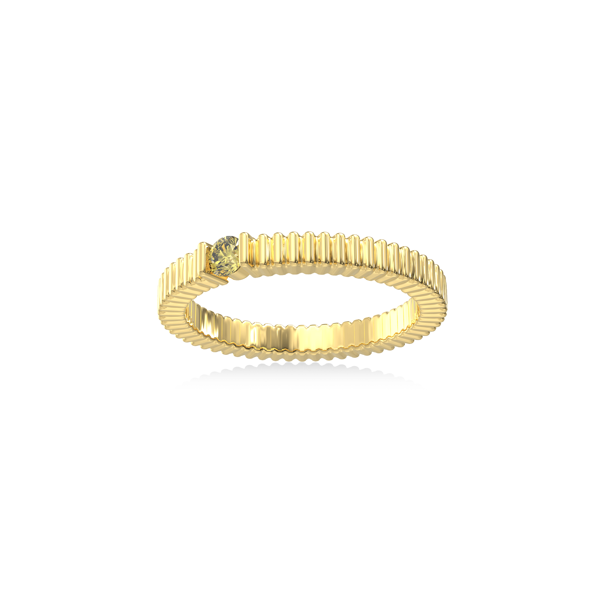 Textured Elegance Diamond Ring - Yellow Diamond - ATOMI SHINE