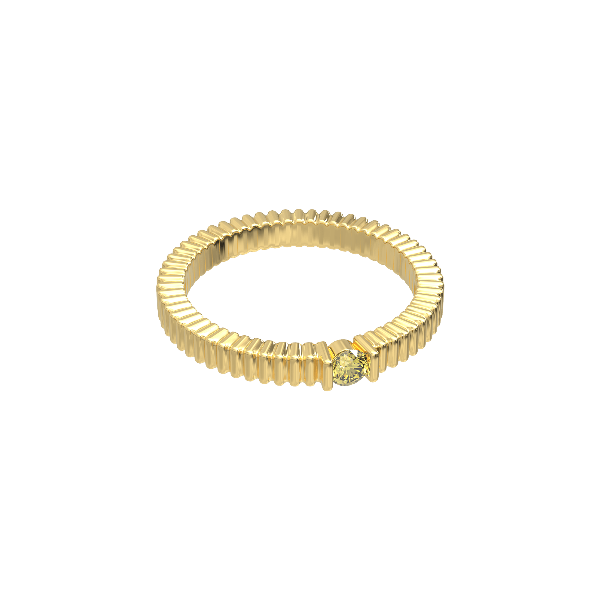 Textured Elegance Diamond Ring - Yellow Diamond - ATOMI SHINE