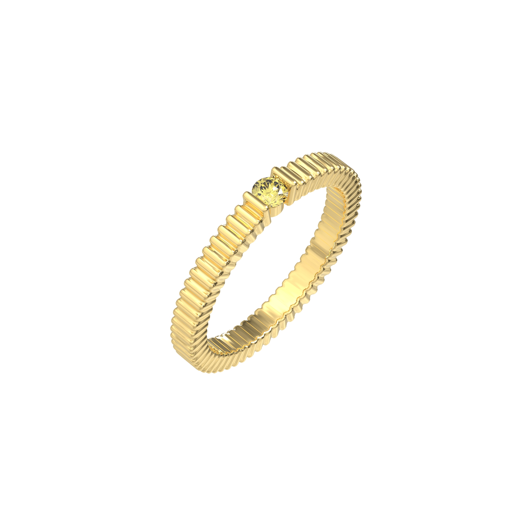 Textured Elegance Diamond Ring - Yellow Diamond - ATOMI SHINE