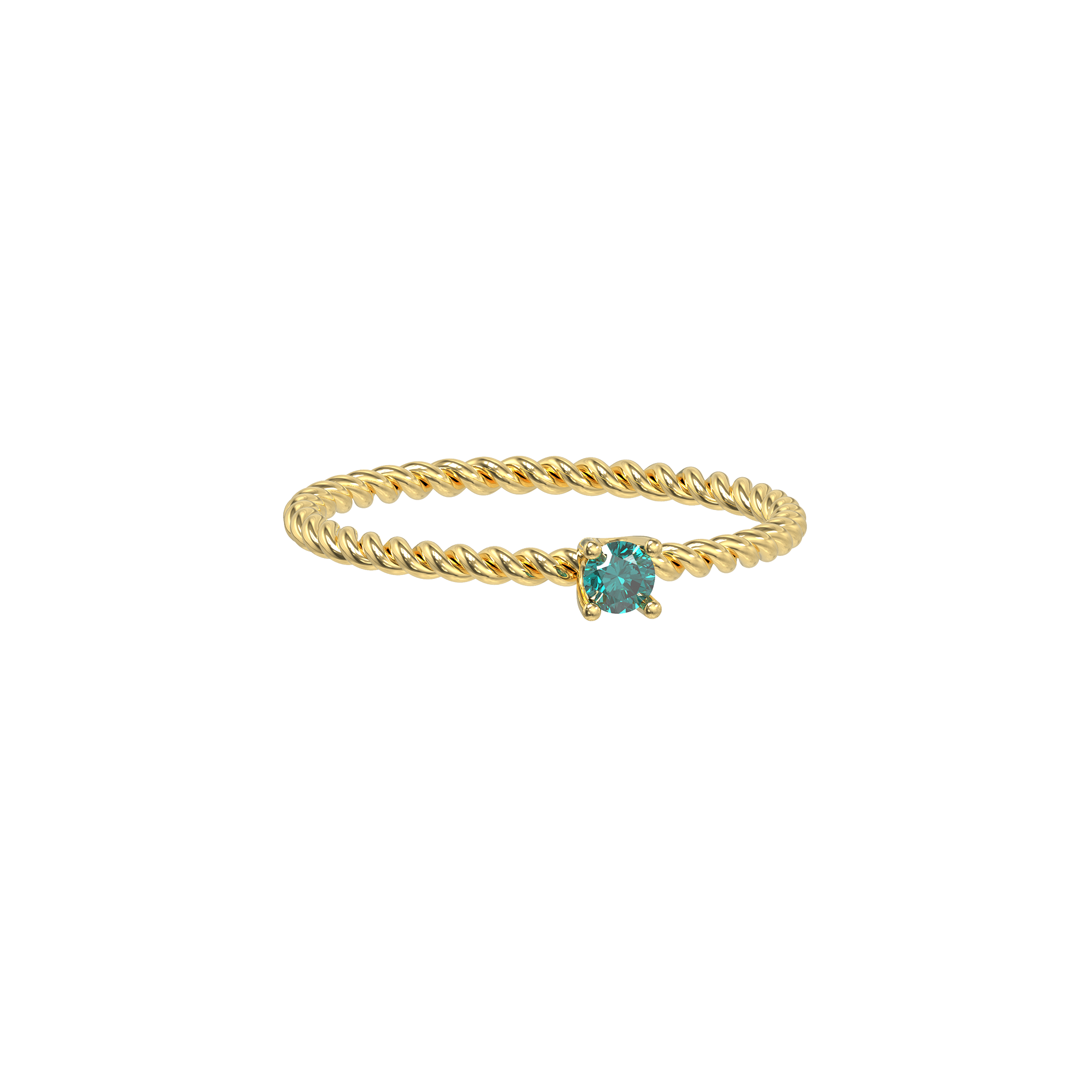 Twisted Serenity Diamond Ring - Blue Diamond - ATOMI SHINE