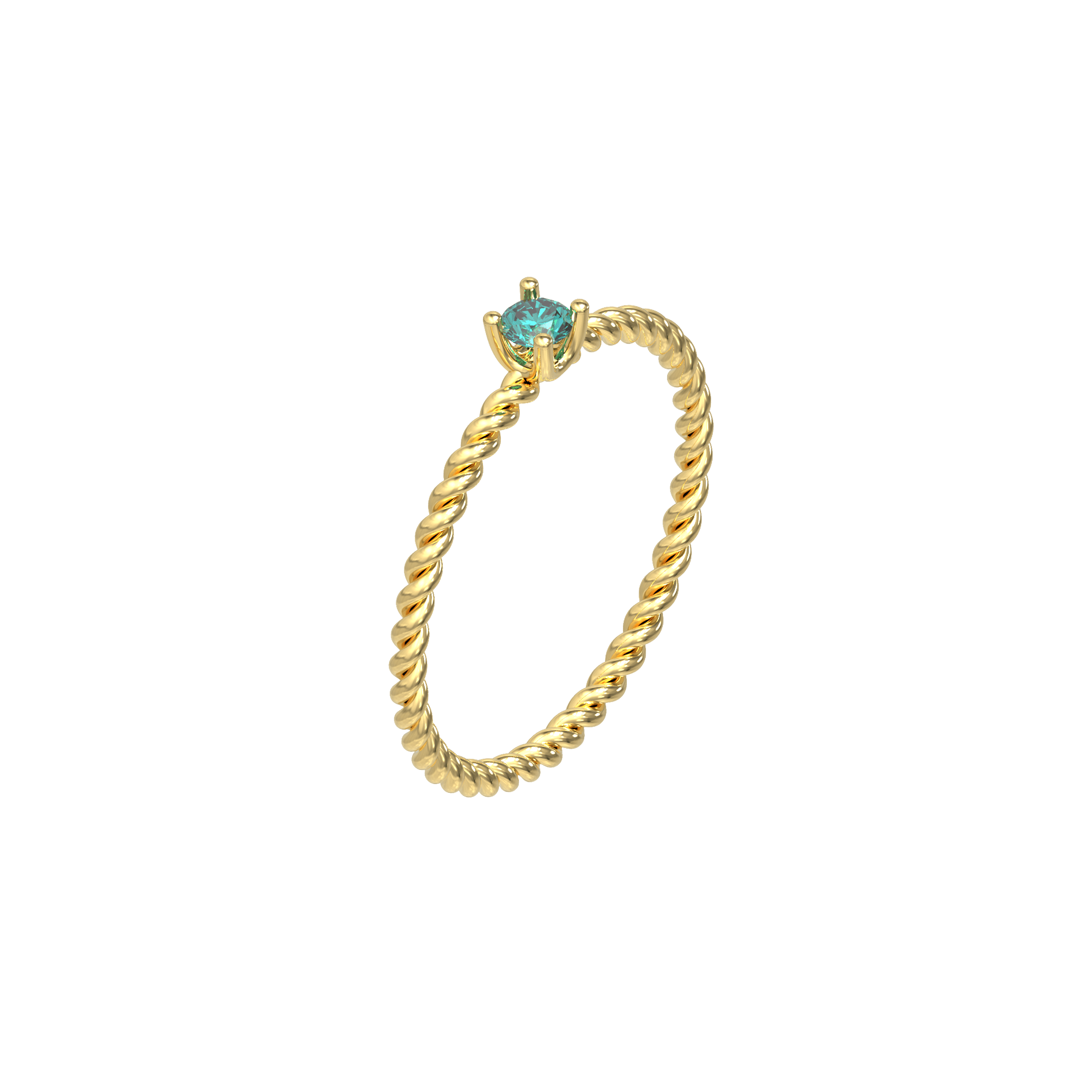 Twisted Serenity Diamond Ring - Blue Diamond - ATOMI SHINE