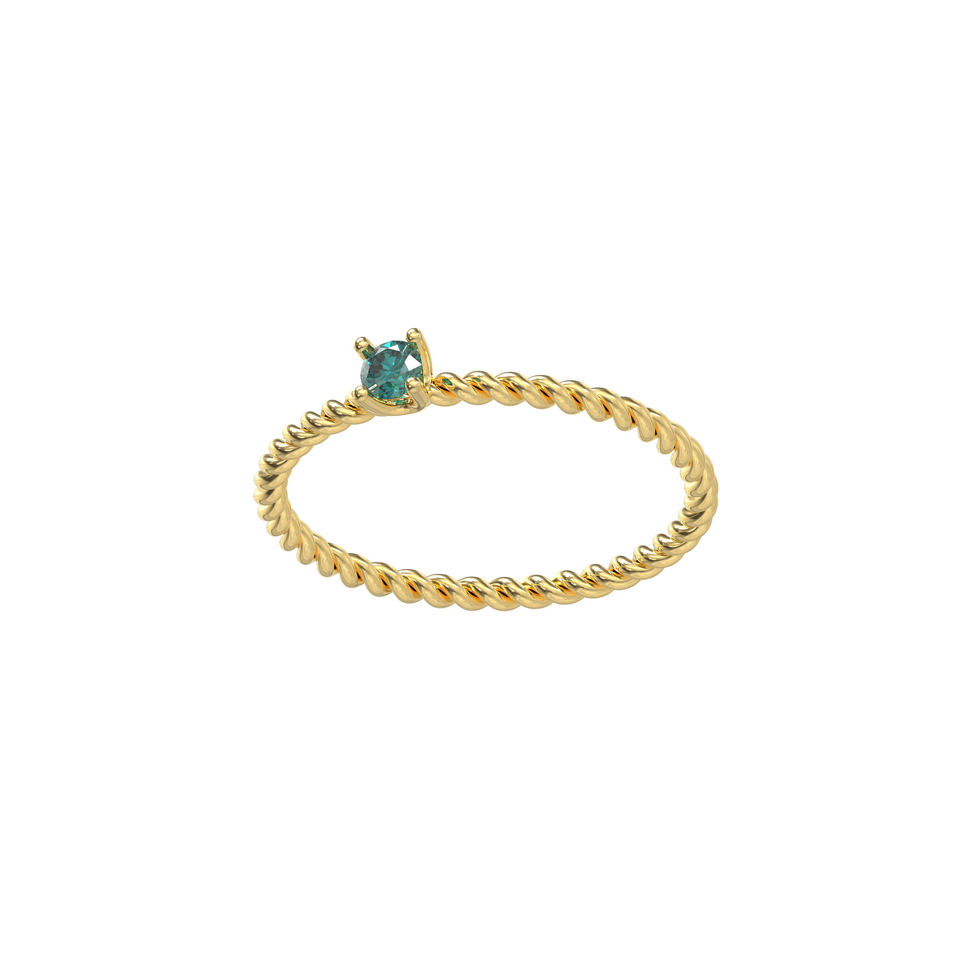 Twisted Serenity Diamond Ring - Blue Diamond - ATOMI SHINE