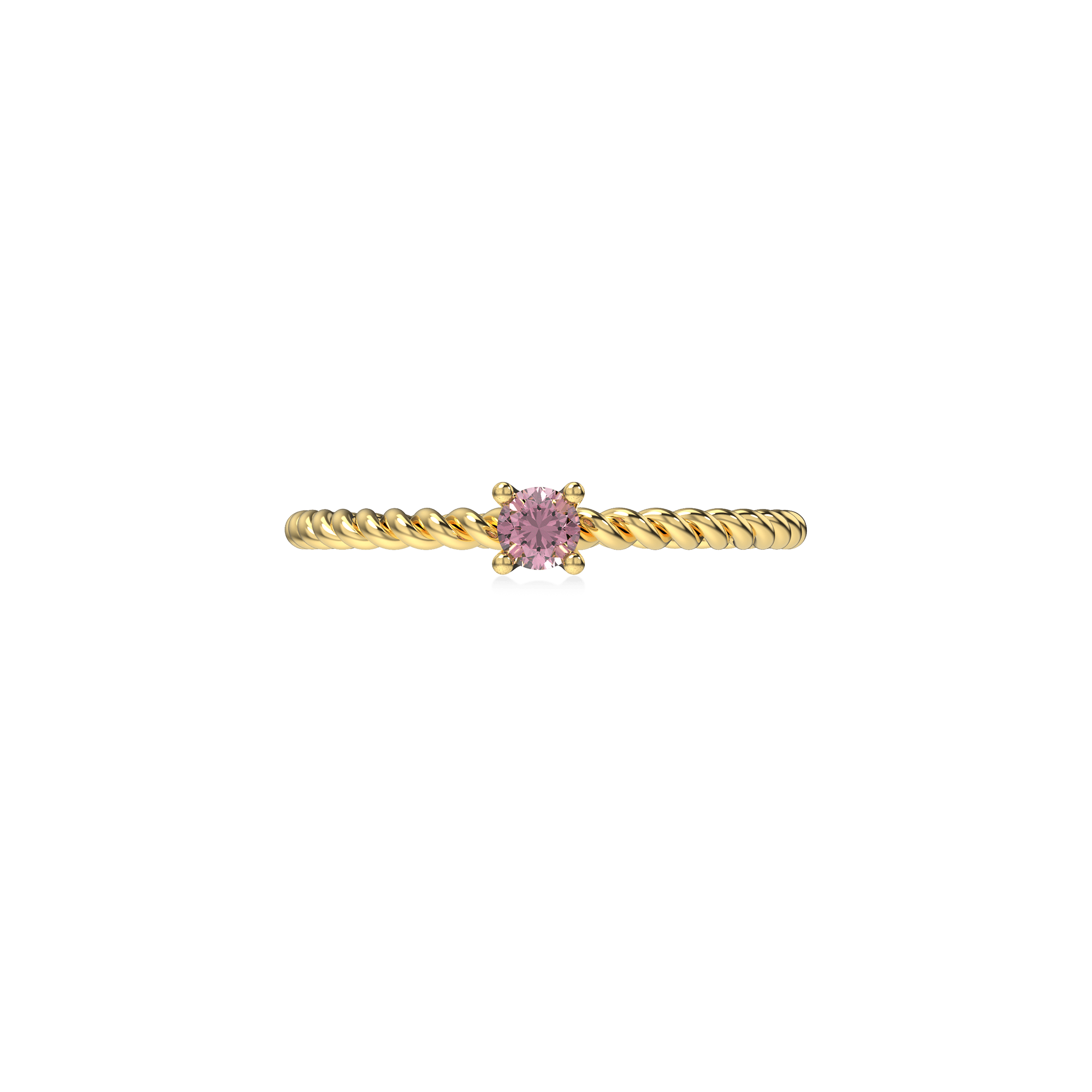 Twisted Serenity Diamond Ring - Pink Diamond - ATOMI SHINE