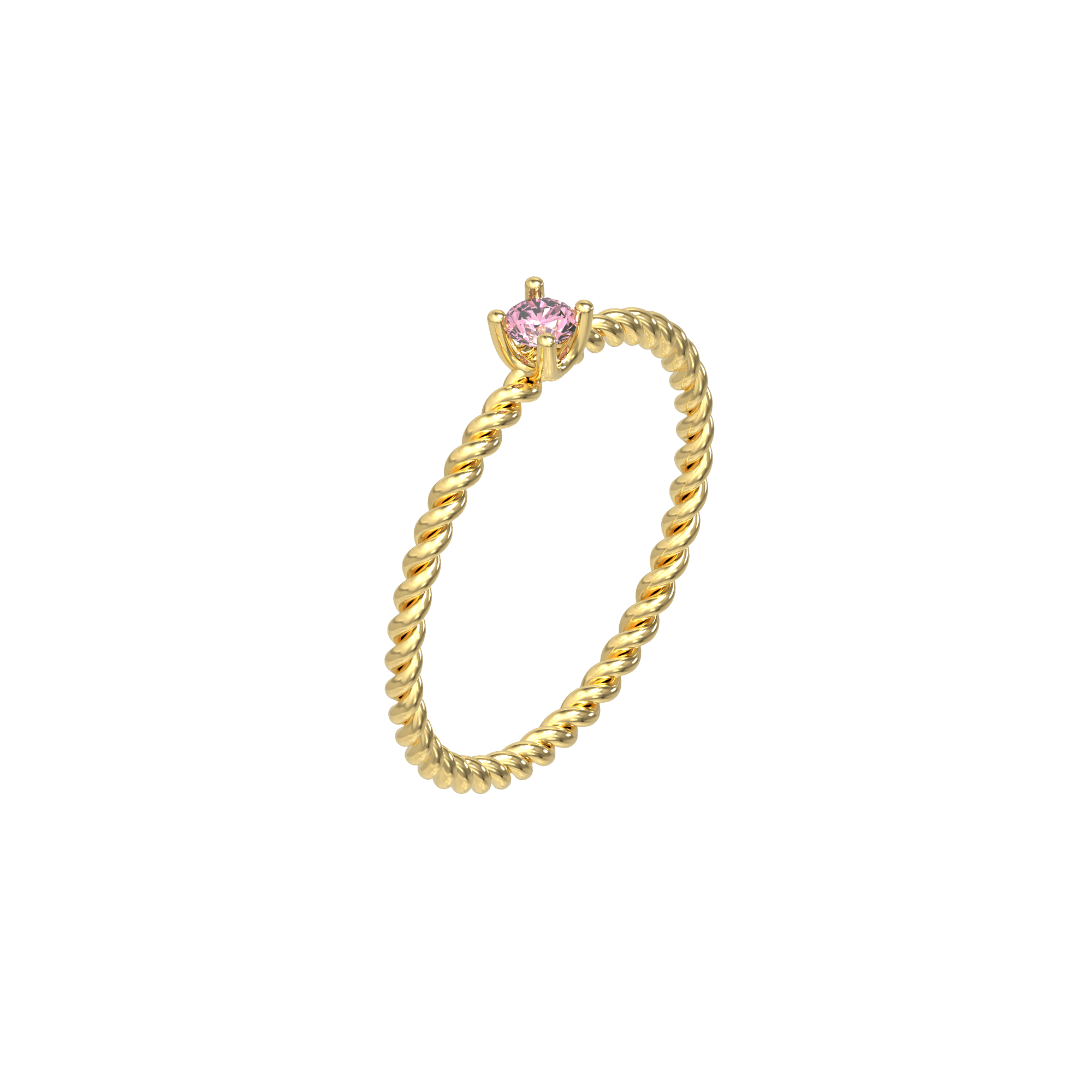 Twisted Serenity Diamond Ring - Pink Diamond - ATOMI SHINE