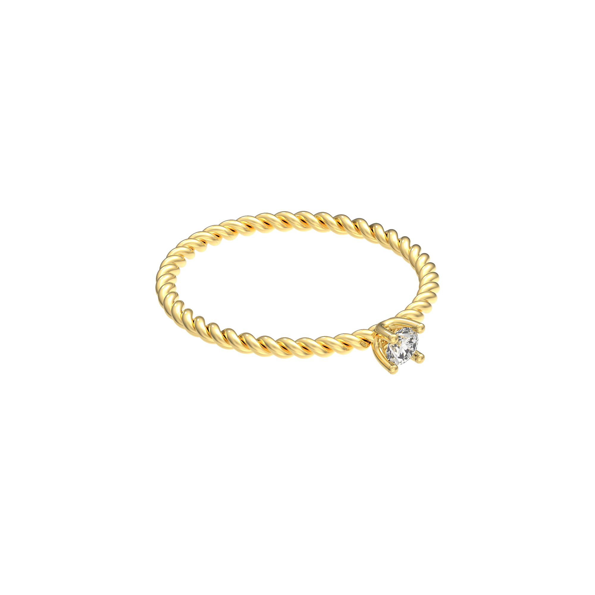 Twisted Serenity Diamond Ring - White Diamond - ATOMI SHINE