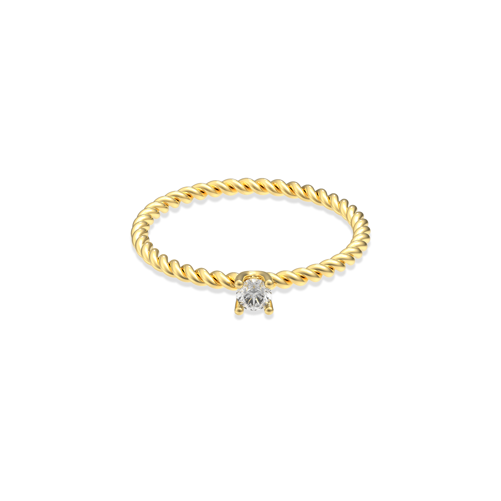 Twisted Serenity Diamond Ring - White Diamond - ATOMI SHINE