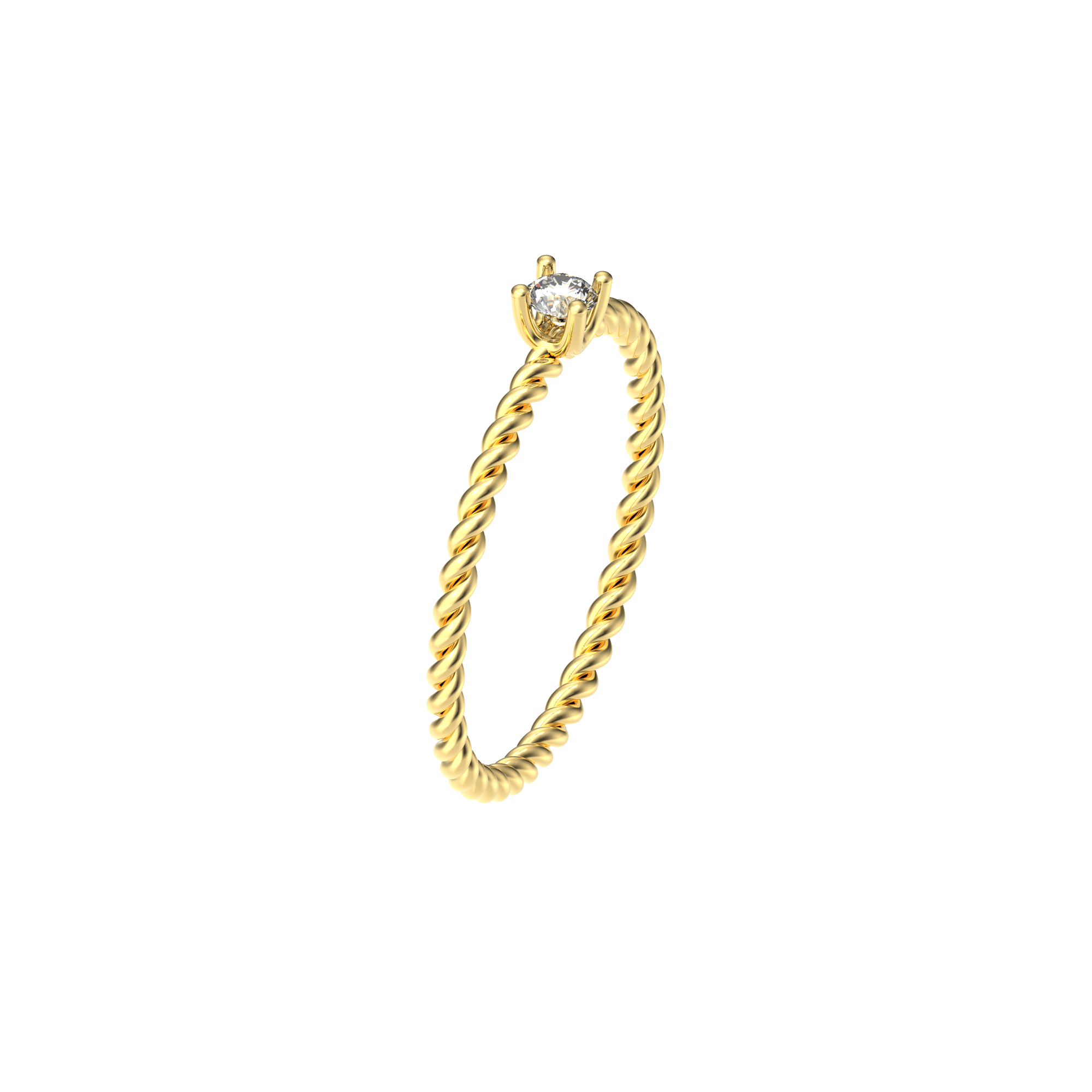 Twisted Serenity Diamond Ring - White Diamond - ATOMI SHINE